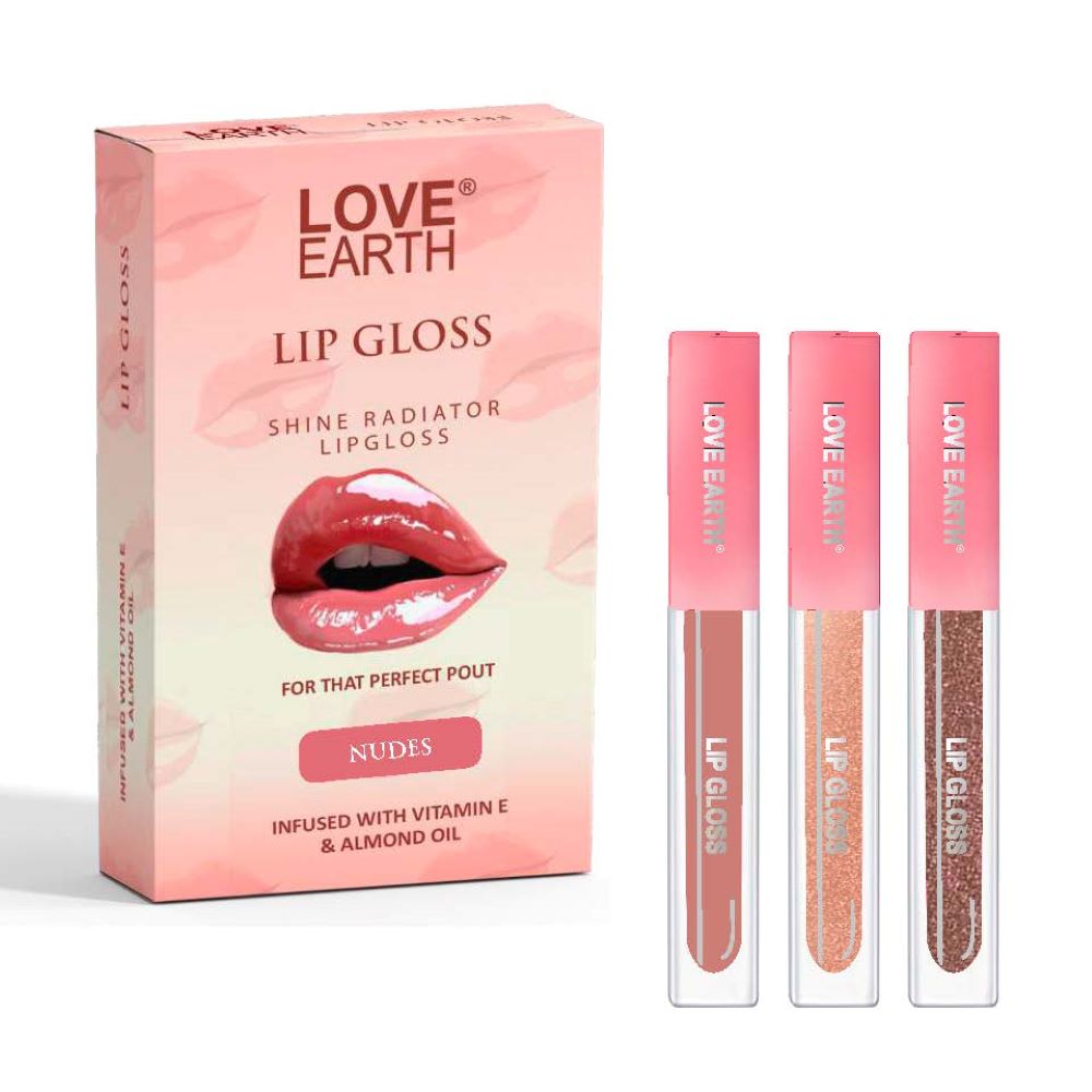 Liquid Lip Gloss Nudes - Pack of 3