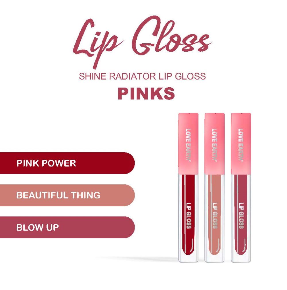 Liquid Lip Gloss-Pack of 3 Pinks