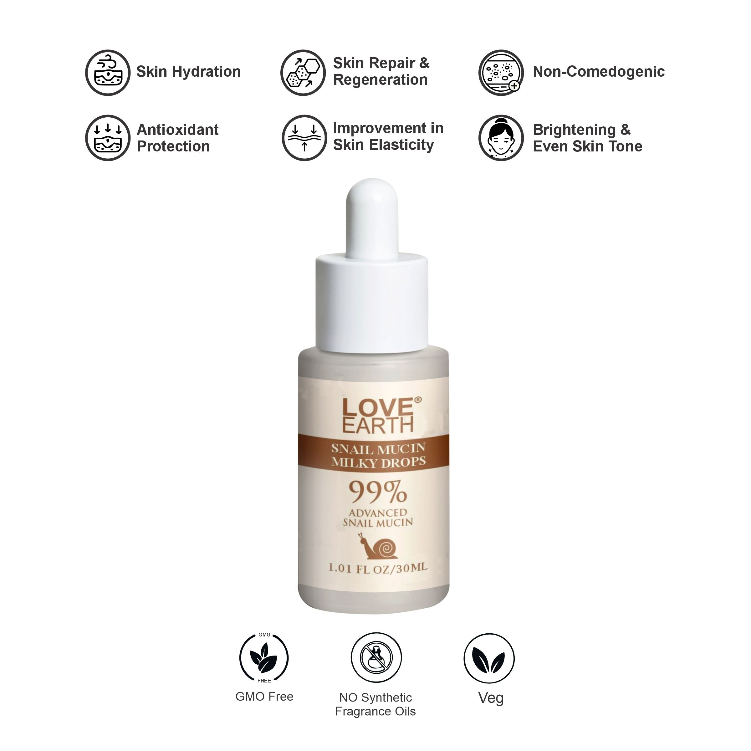 Snail Mucin Milky Drops Face Serum 30ml