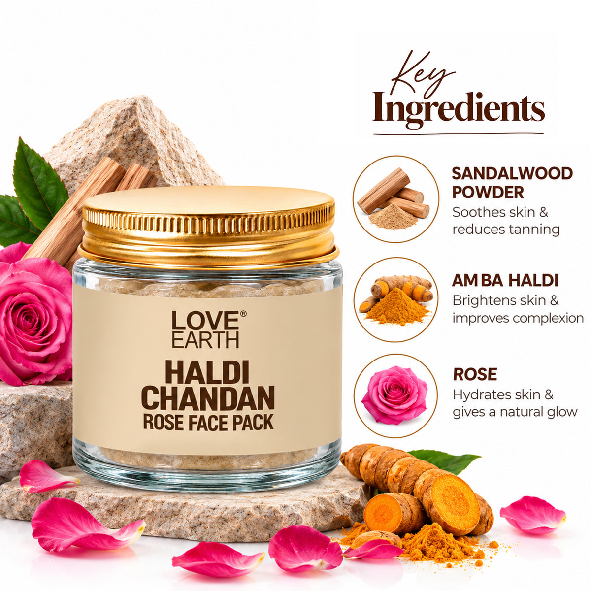 Haldi Chandan Rose Face Pack