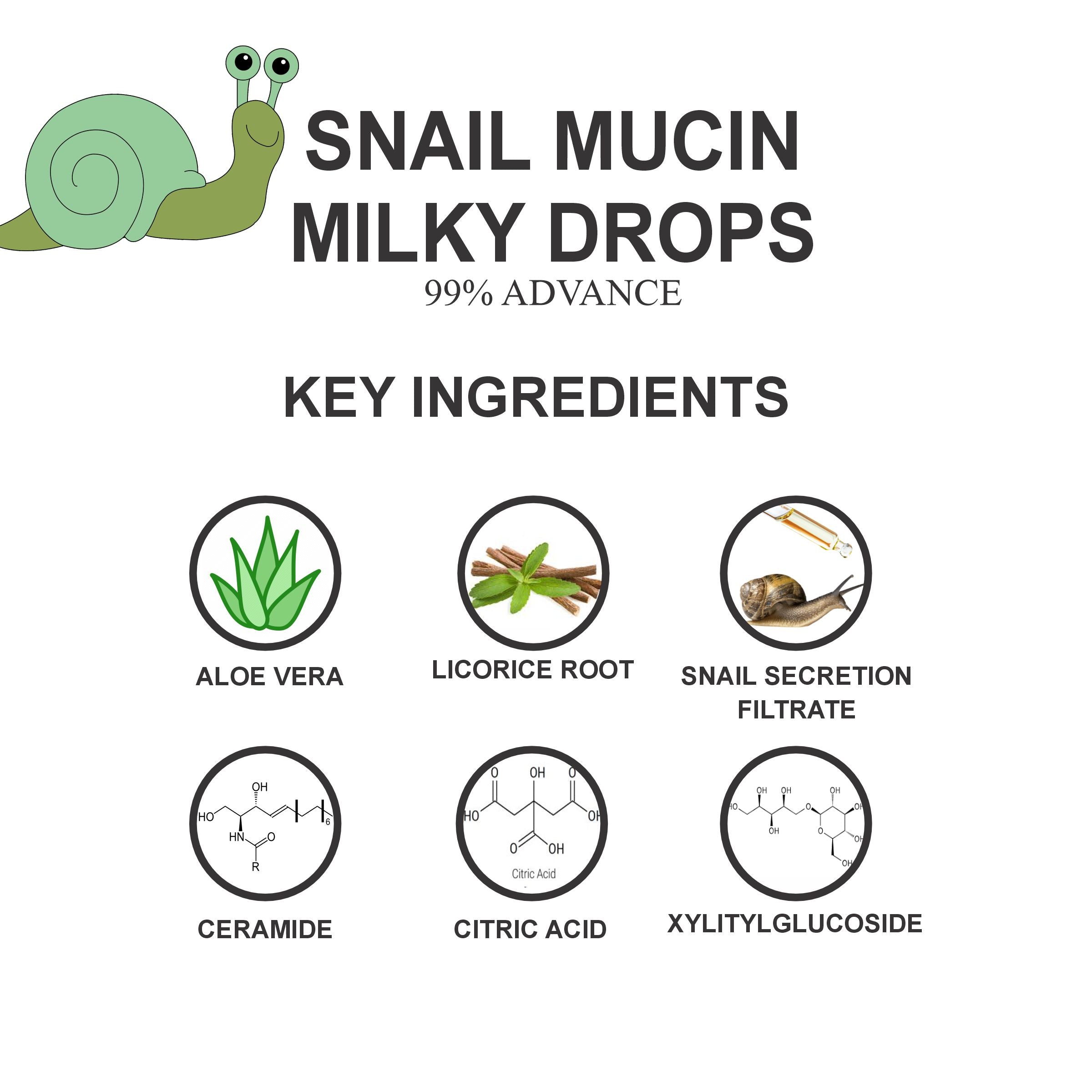 Snail Mucin Milky Drops Face Serum 30ml