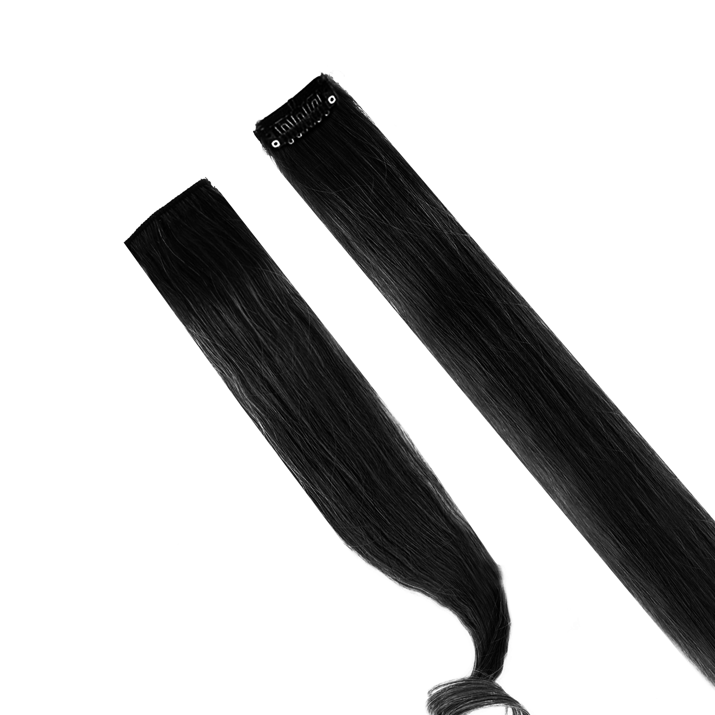Single Clip Side Hair Extensions 14 inch Natural Black