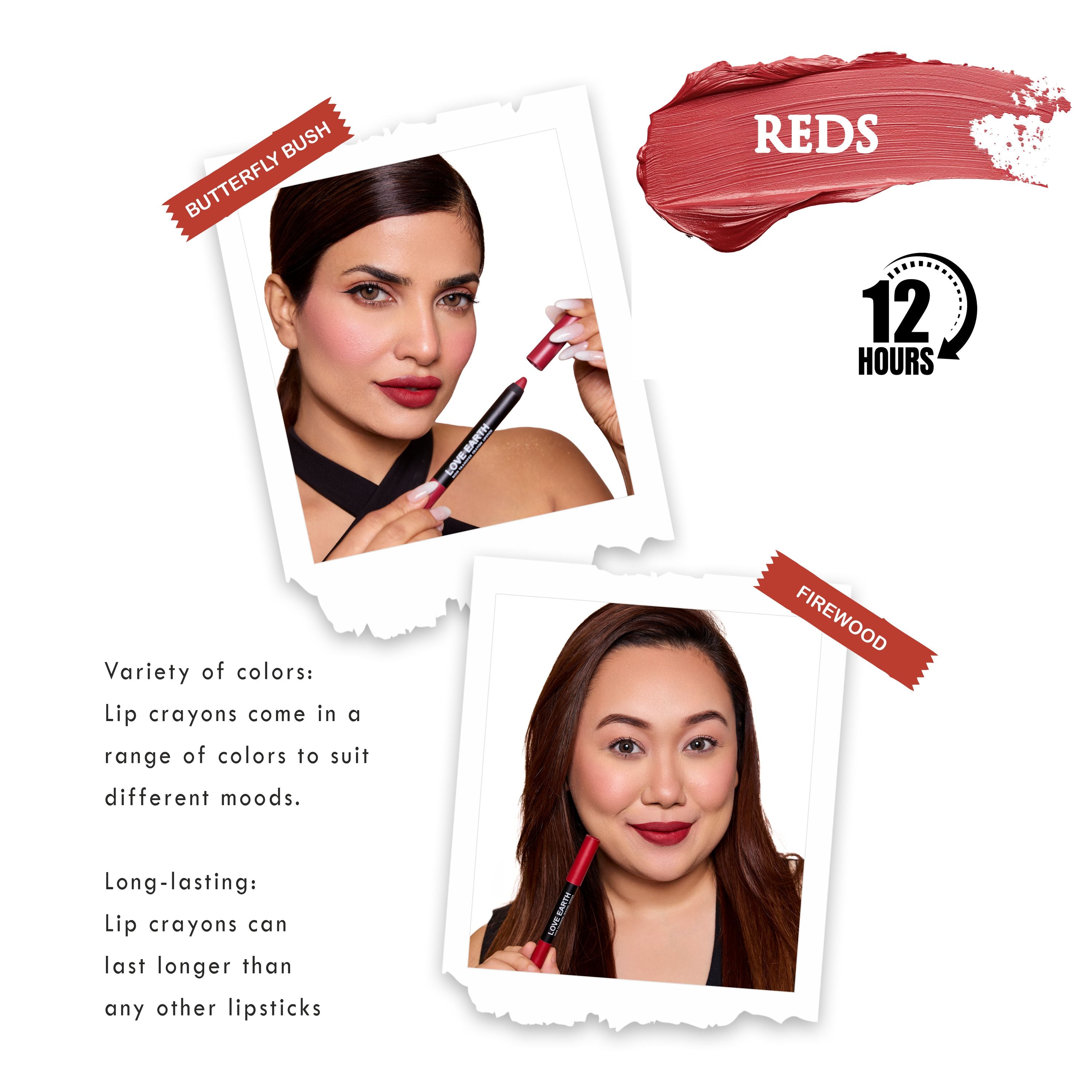 Lip Crayon Pack Of 2 Reds
