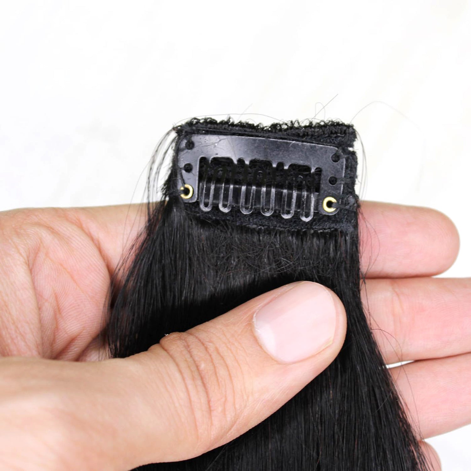 Single Clip Side Hair Extensions 14 inch Natural Black