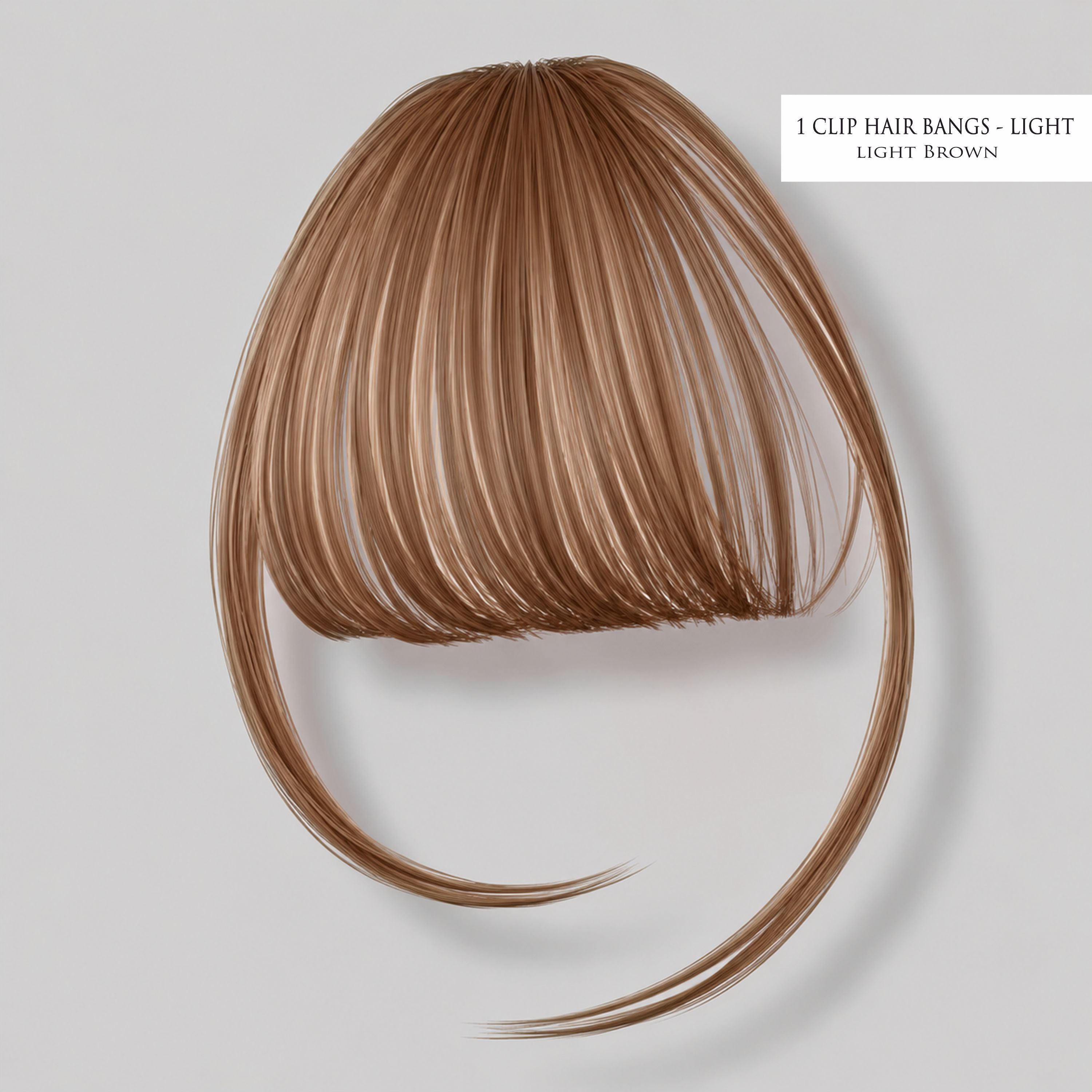 1 Clip Bangs Light- Light Brown
