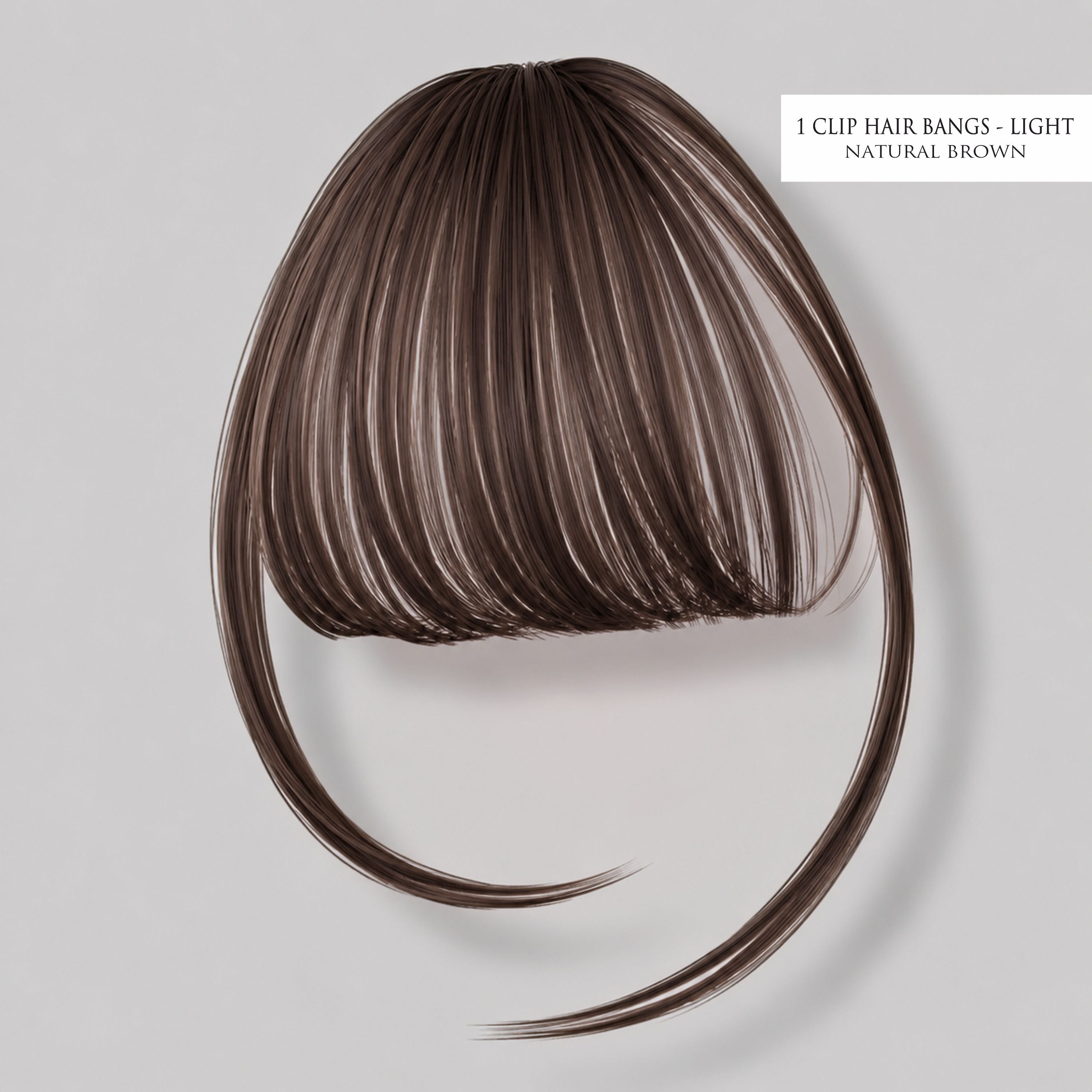 1 Clip Bangs Light- Natural Brown
