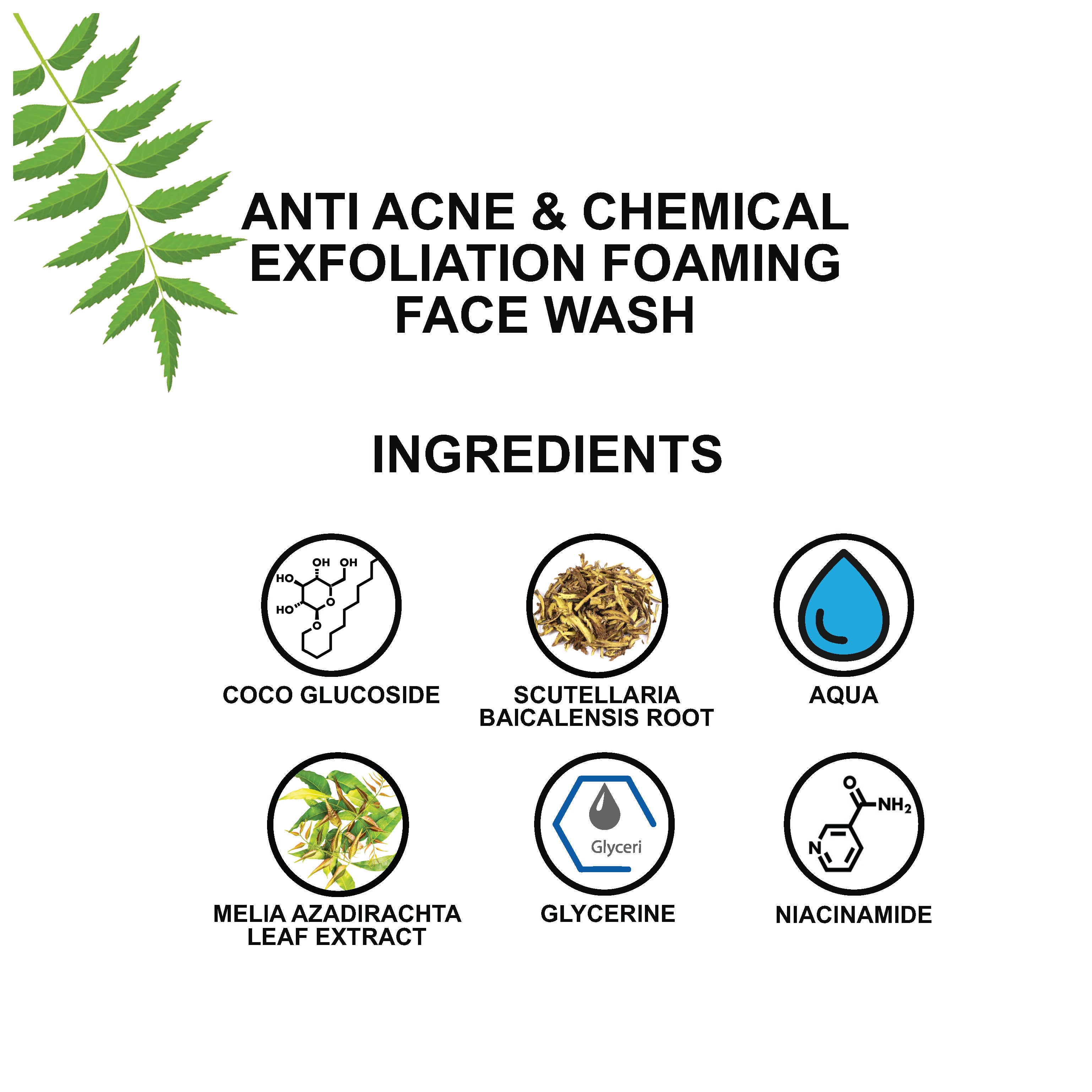 ANTI ACNE & CHEMICAL EXFOLIATION FOAMING FACE WASH