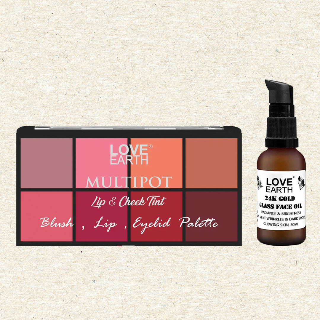 24K Gold Face Oil & Blush , Lips , Eyelid Palette