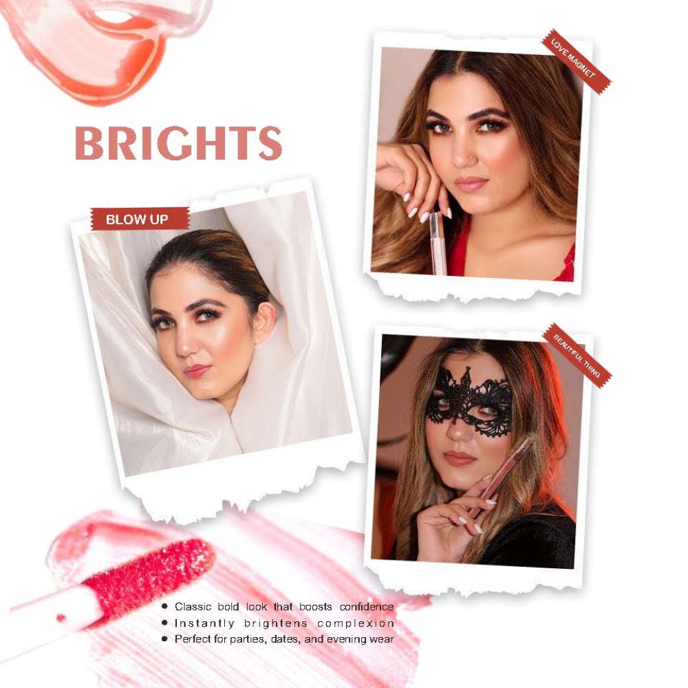 Liquid Lip Gloss-Pack of 3 Brights