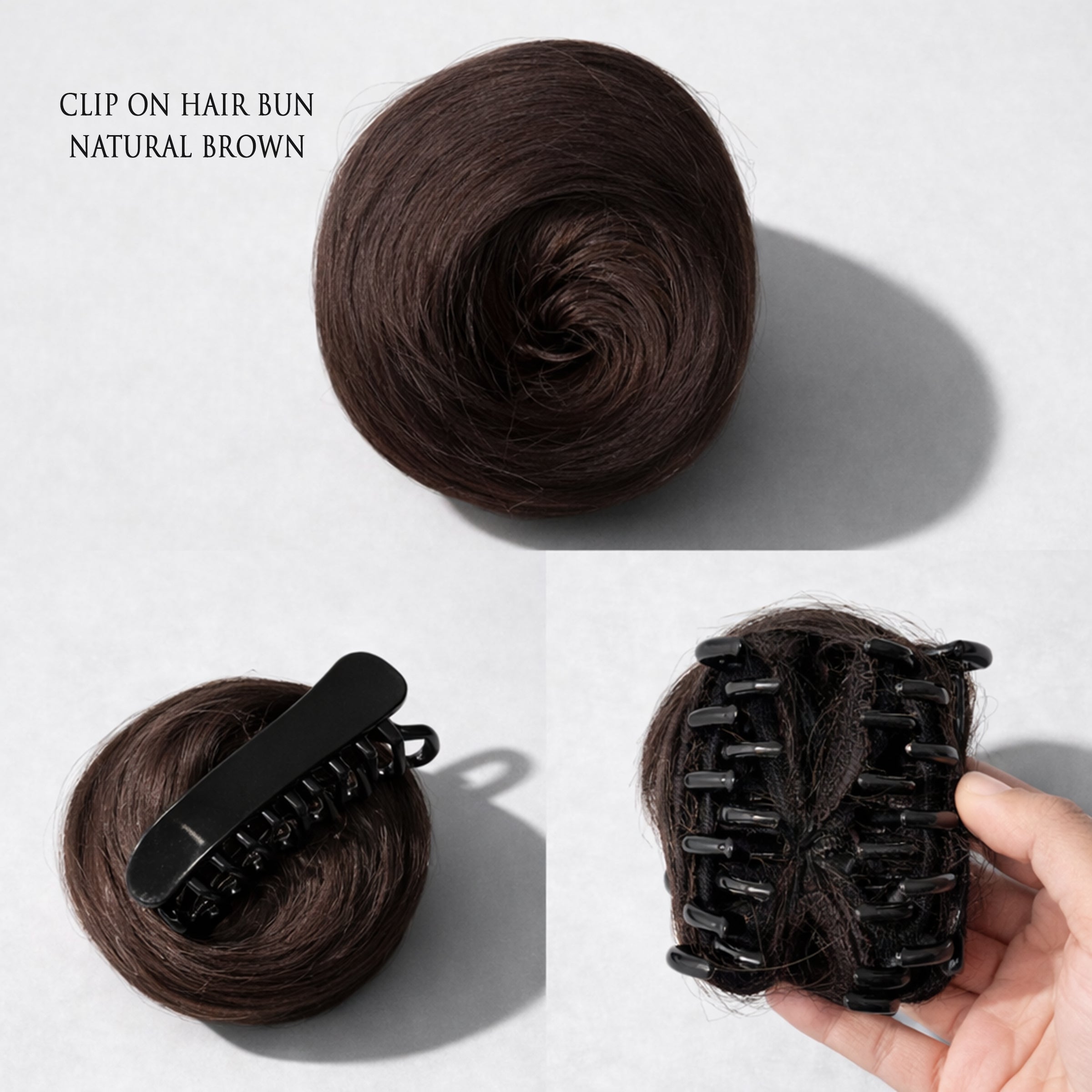 Clip-on Hair Bun Natural Brown