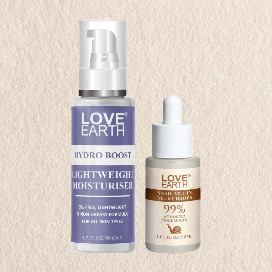 Hydro Boost Moisturizer & Snail Mucin Milky Drops 99% Advanced Snail Mucin For All Skin Types - 50g & 30ml
