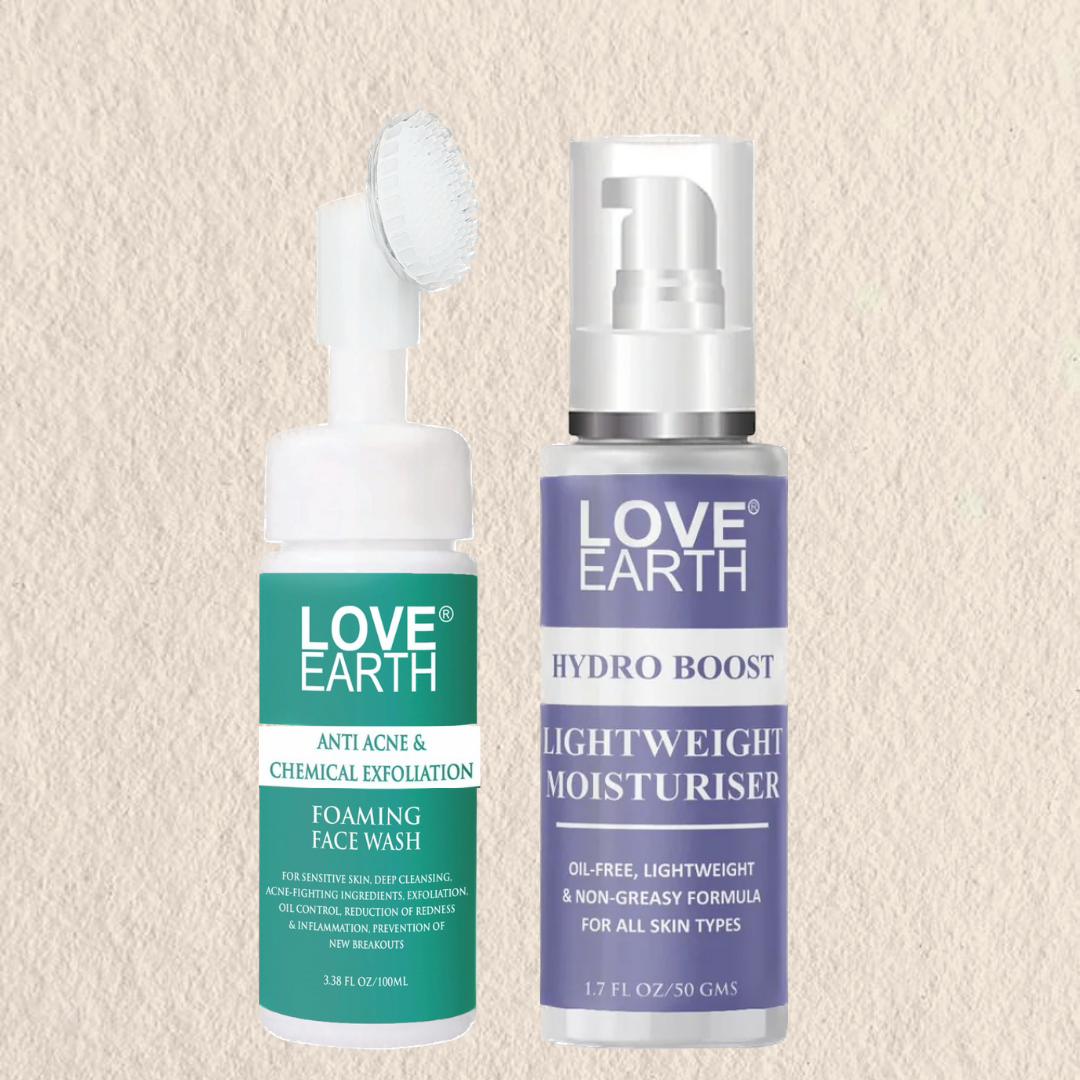 Hydro Boost Moisturizer 50gm & Anti-Acne Foaming Face Wash 100ml