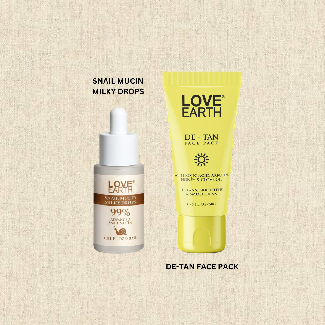 SNAIL MUCIN MILKY DROPS FACE SERUM & DE-TAN FACE PACK