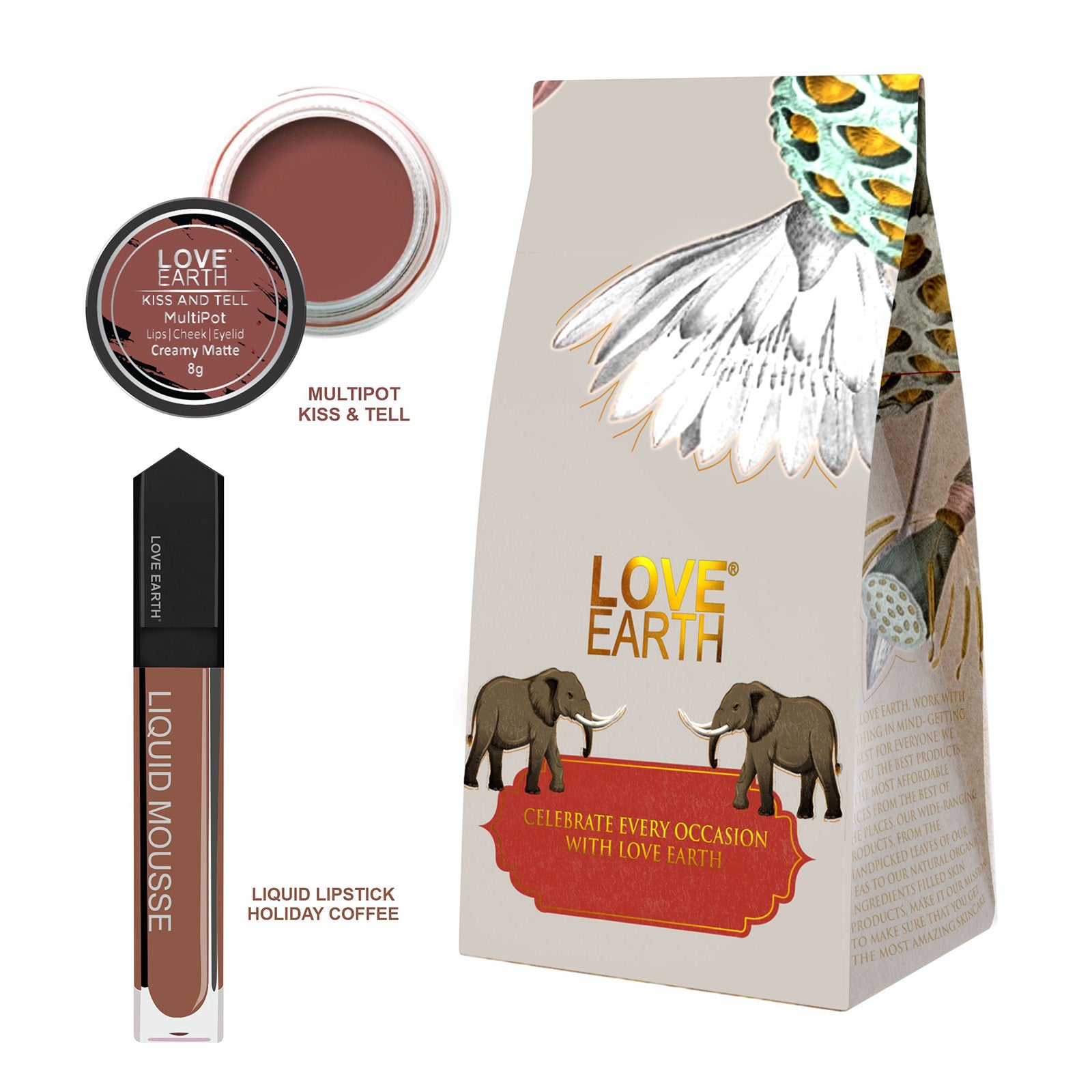 Lip And Cheek Tint Kiss And Tell & Liquid Lipstick Holiday Coffee Gift Pack