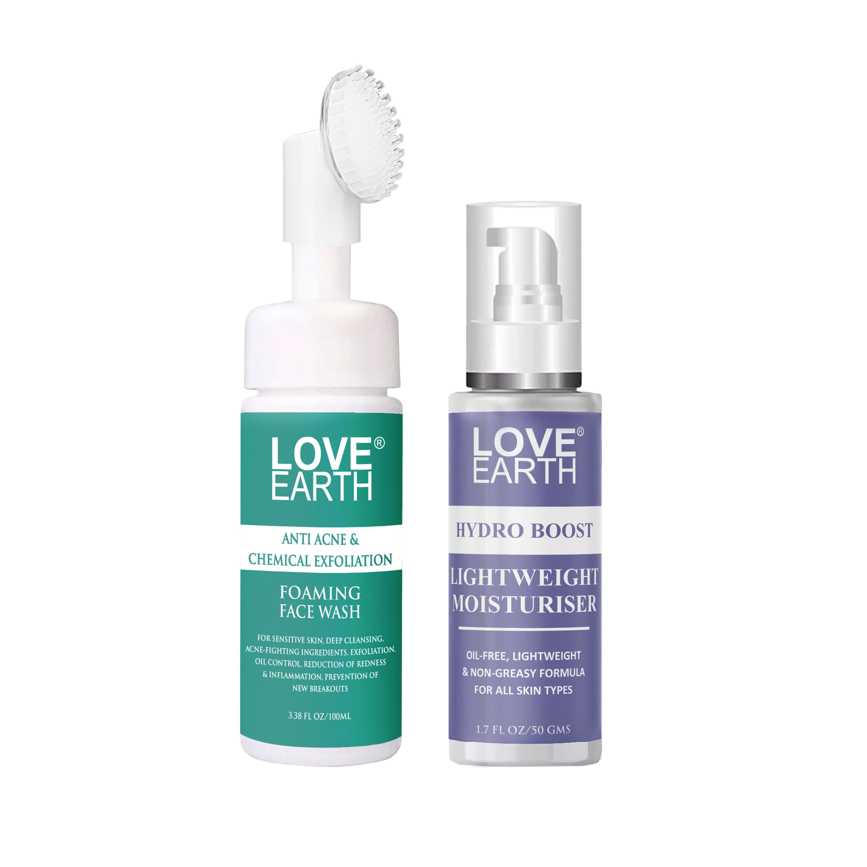 Hydro Boost Moisturizer 50gm & Anti-Acne Foaming Face Wash 100ml