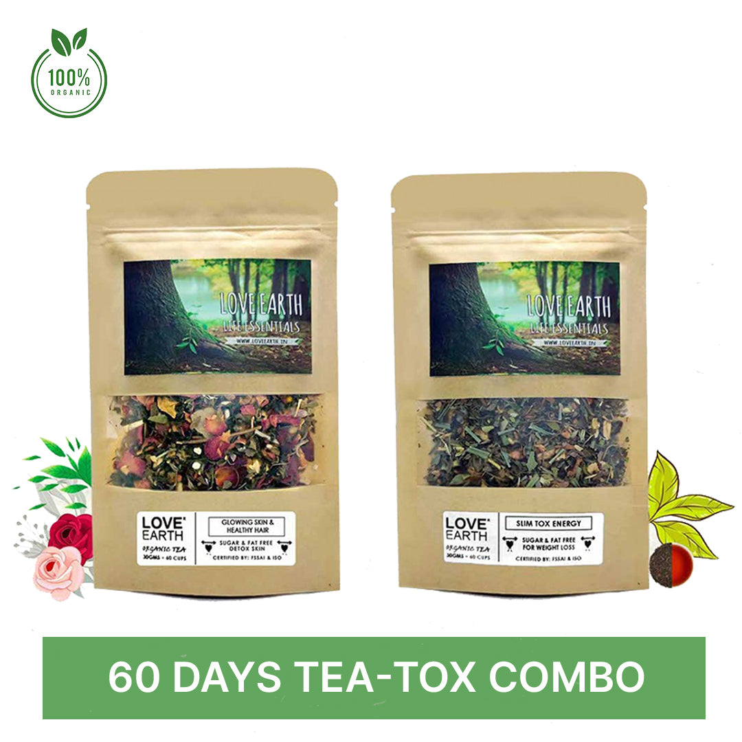 60 Days Tea Tox Combo Glowing Skin Healthy Hair Slimming