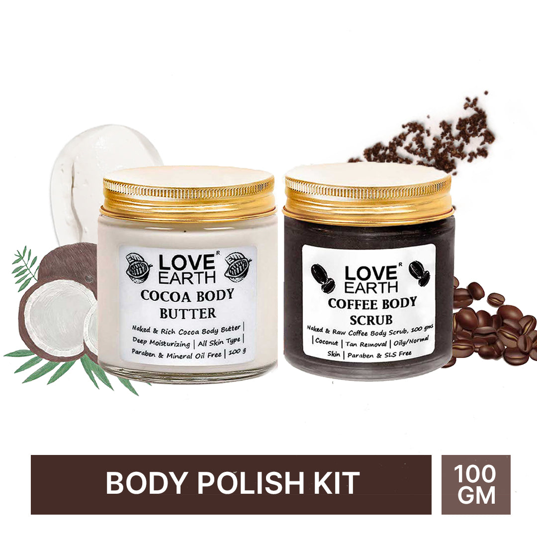 Body Polish Kit – Coffee Body Scrub & Cocoa Body Butter