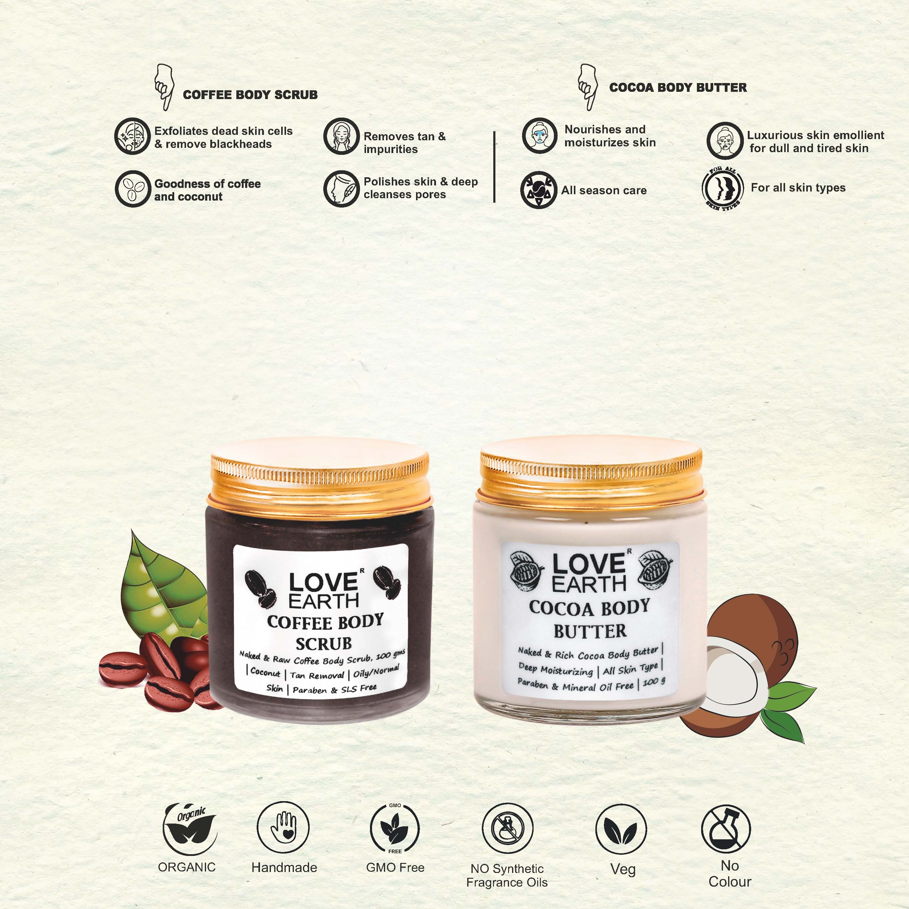 Body Polish Kit – Coffee Body Scrub & Cocoa Body Butter