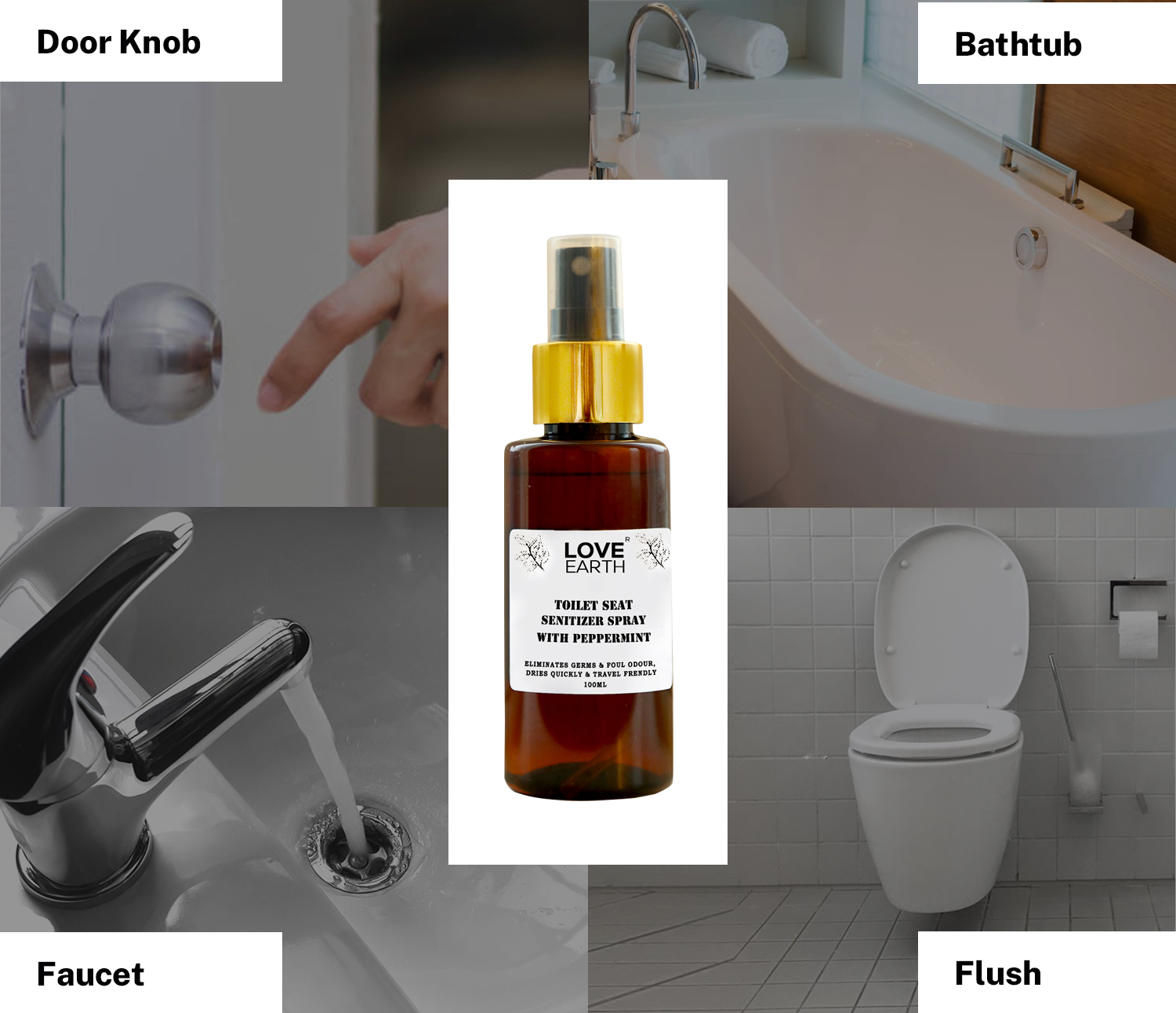 Toilet Seat Sanitizer with Peppermint