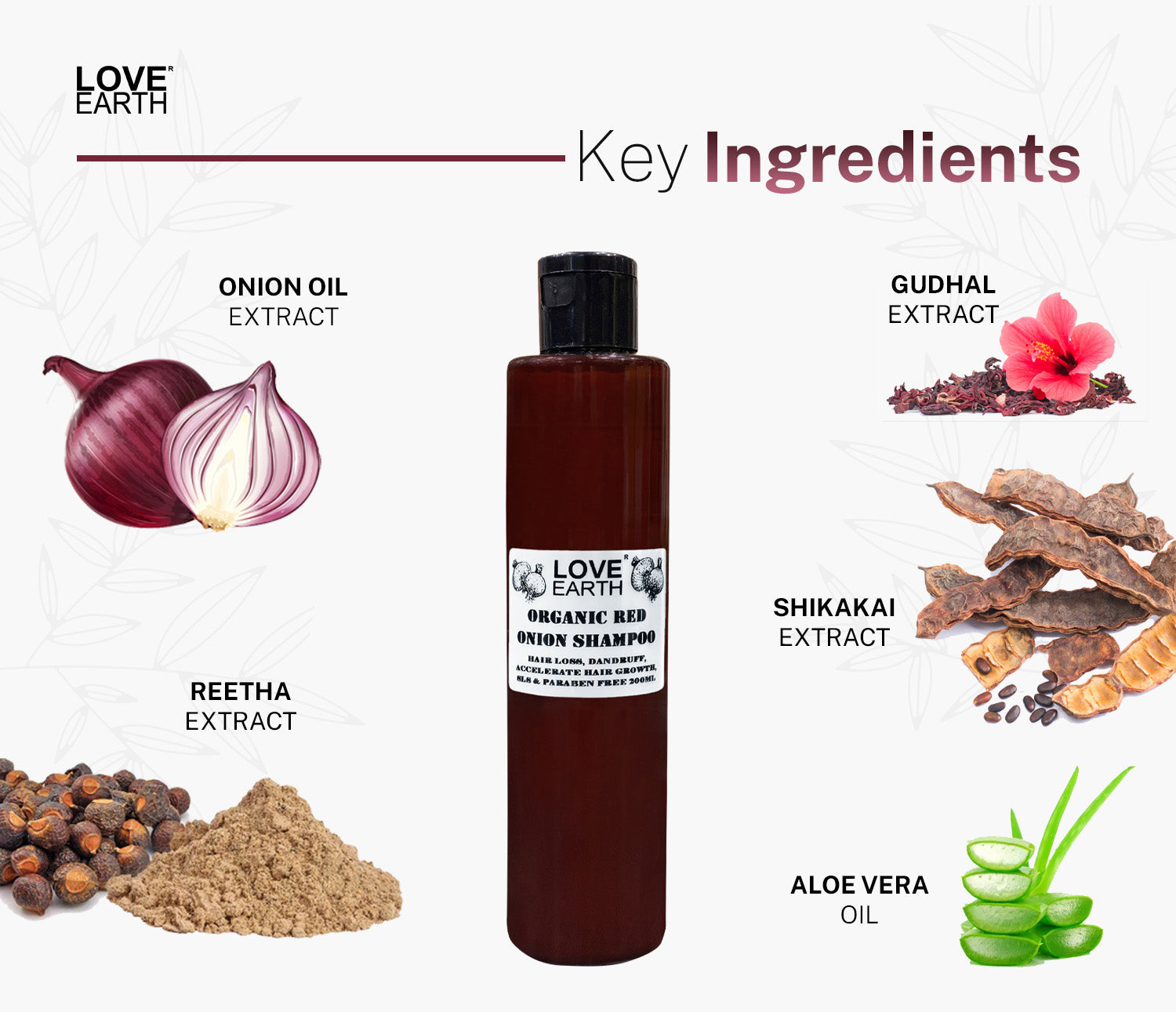 Organic Red Onion Shampoo 200ml