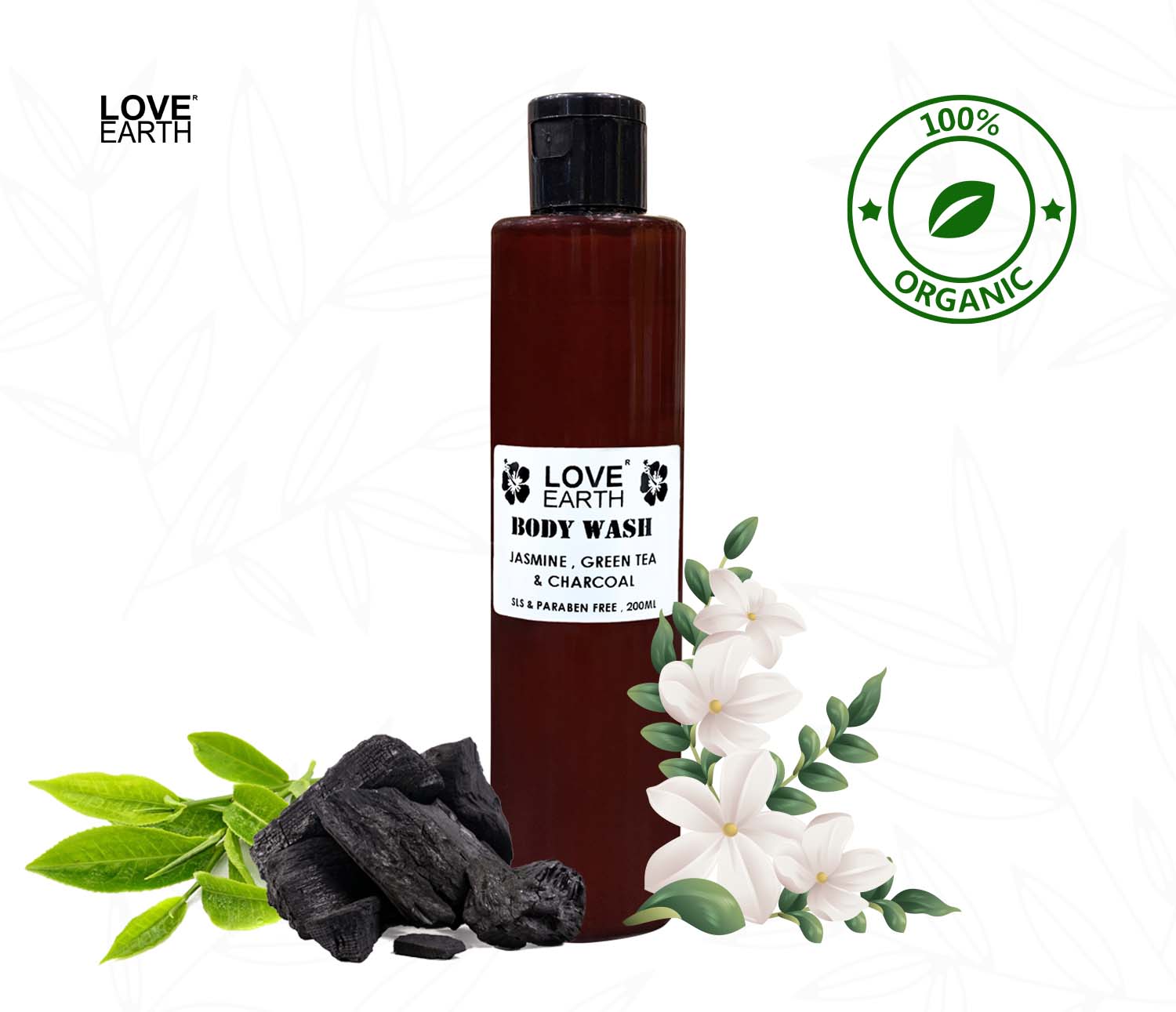Body Wash – Jasmine, Green Tea & Charcoal – 200ML