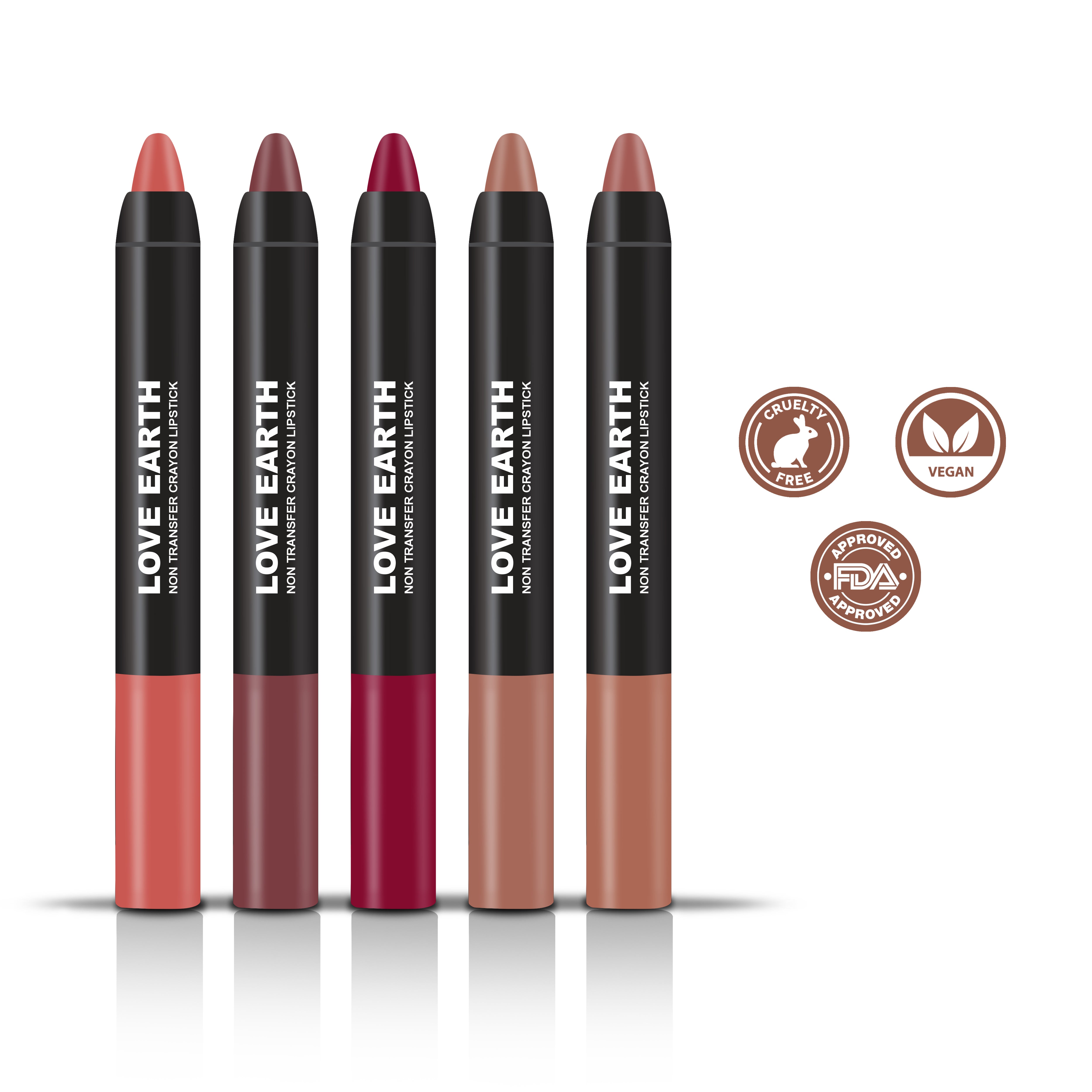 LIP CRAYON NON-TRANSFER LIPSTICK 2. O - PACK OF 5