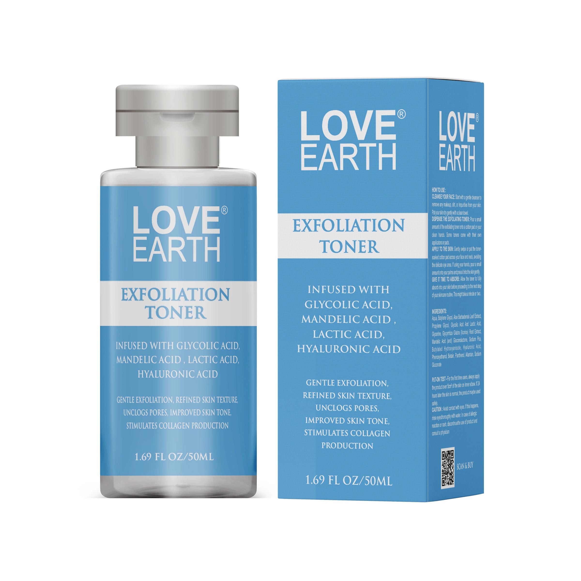 LOVE EARTH EXFOLIATION TONER 50ml