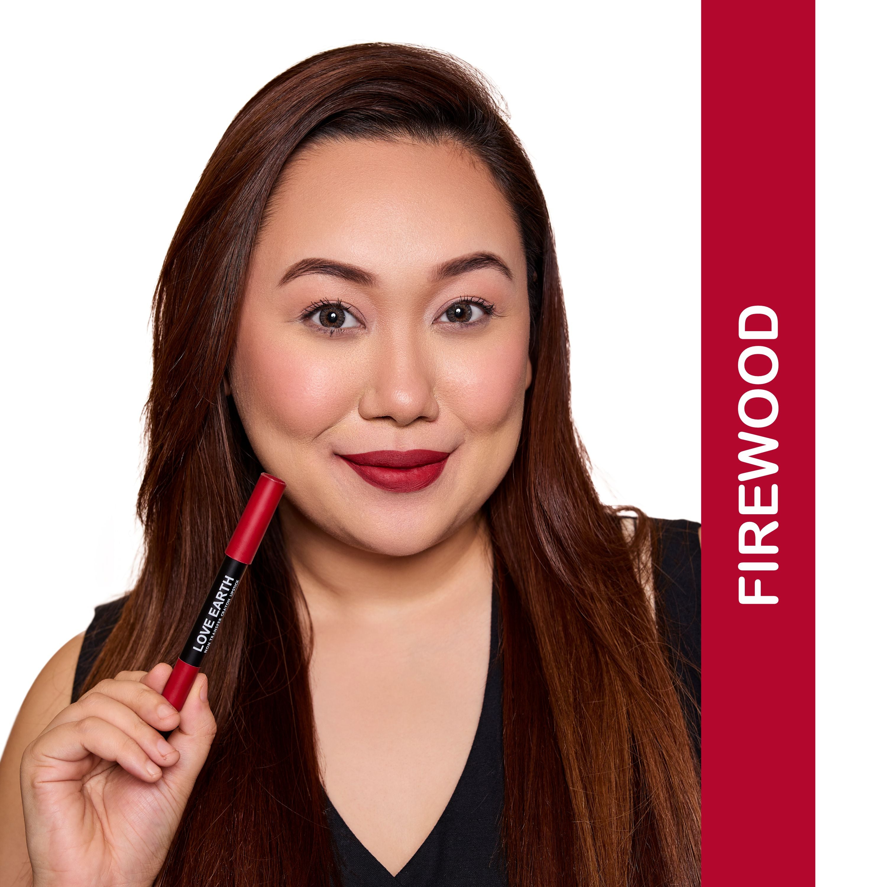 LOVE EARTH NON TRANSFER LIP CRAYON LIPSTICK-FIREWOOD  3.5g