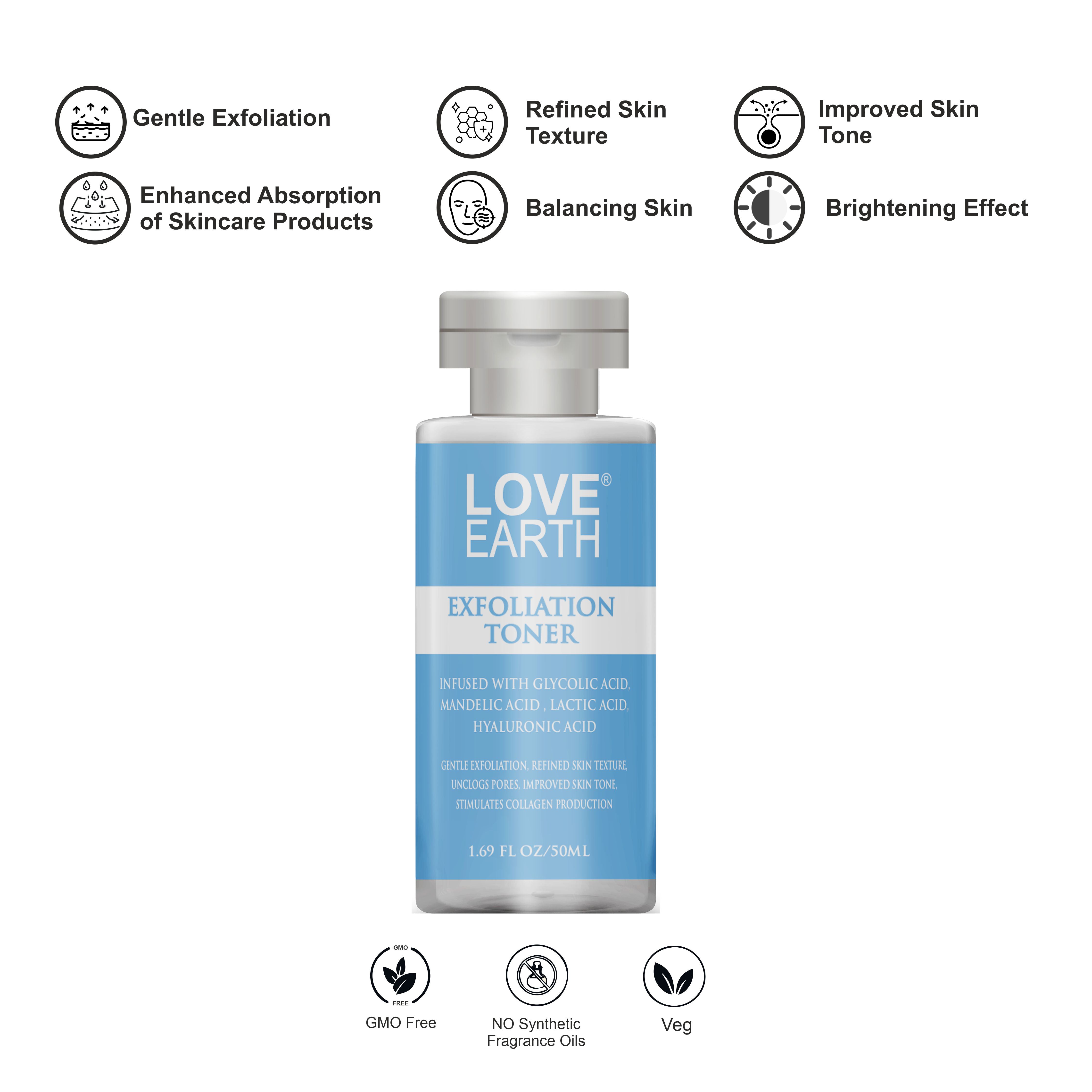 LOVE EARTH EXFOLIATION TONER 50ml