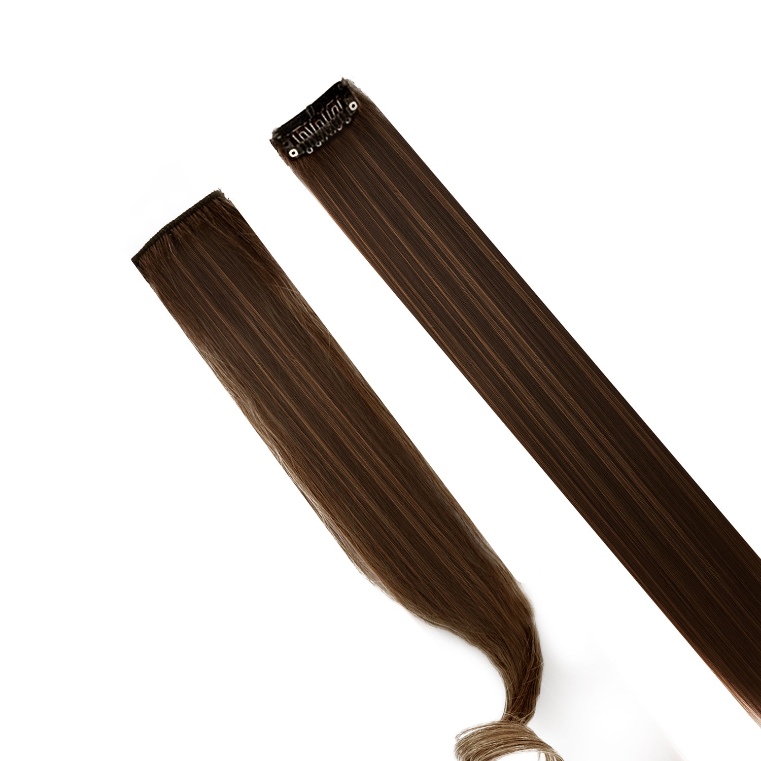 Single Clip Side Hair Extensions 14 Inch Light Brown