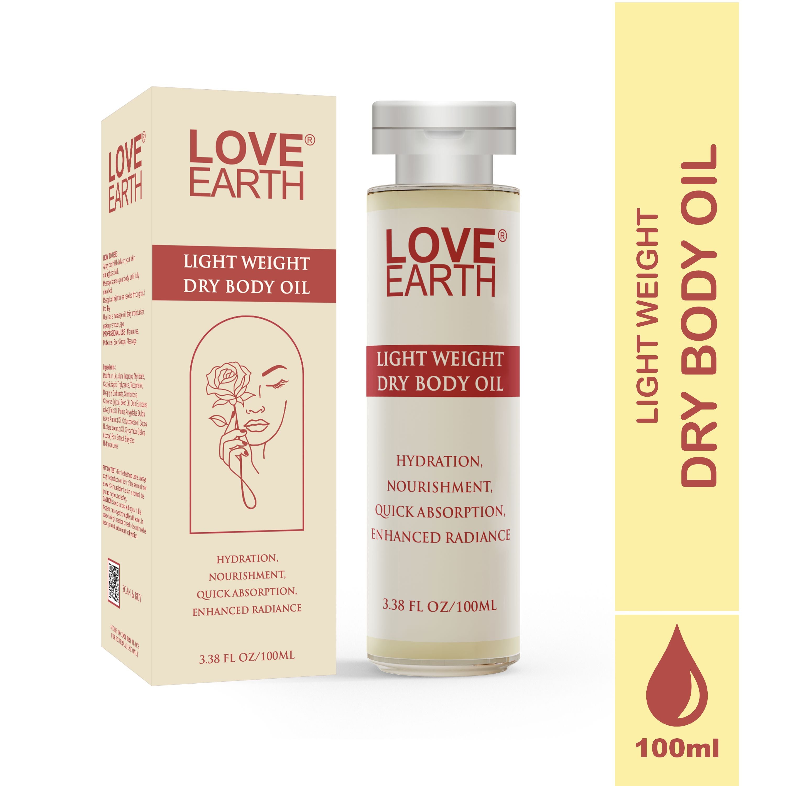 LOVE EARTH LIGHT WEIGHT DRY BODY OIL 100ml