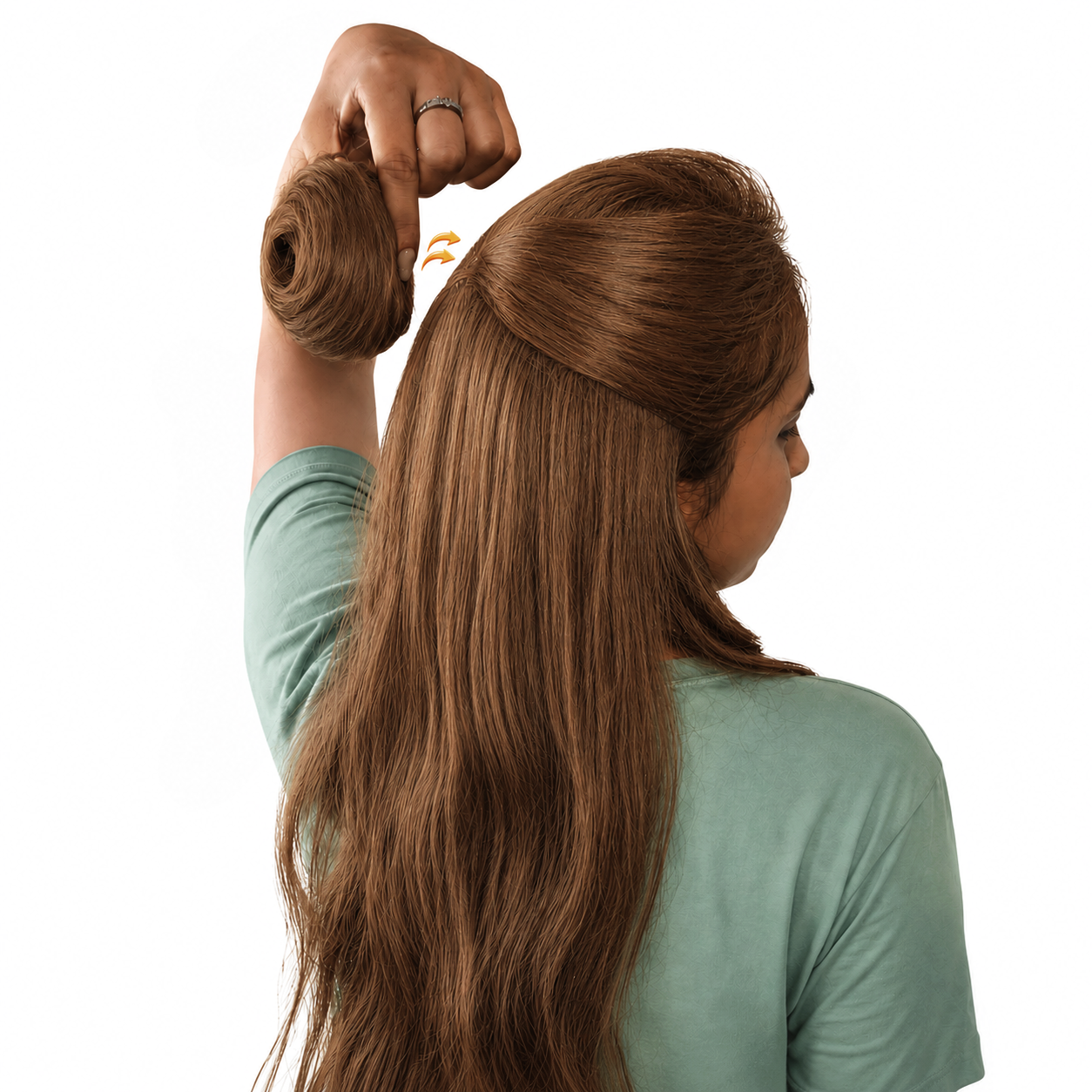 Clip-on Hair Bun Light Brown