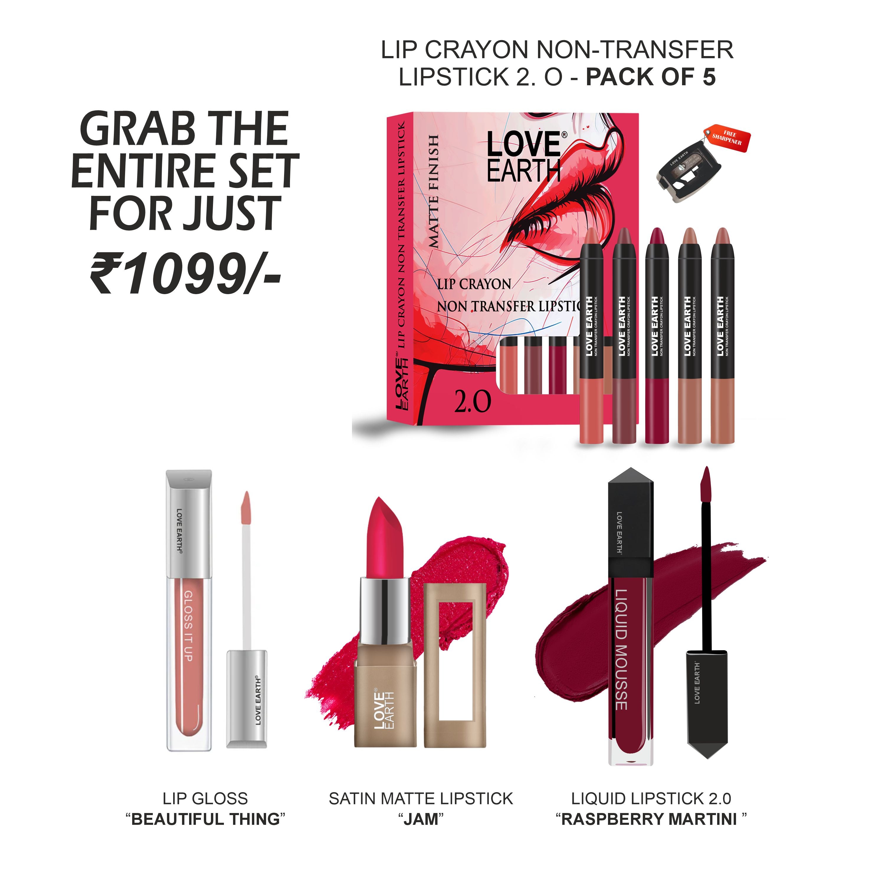 Lip Crayon-Lipstick 2.O, Lip Gloss Beautiful Thing, Lipstick-Jam & Raspberry Martini