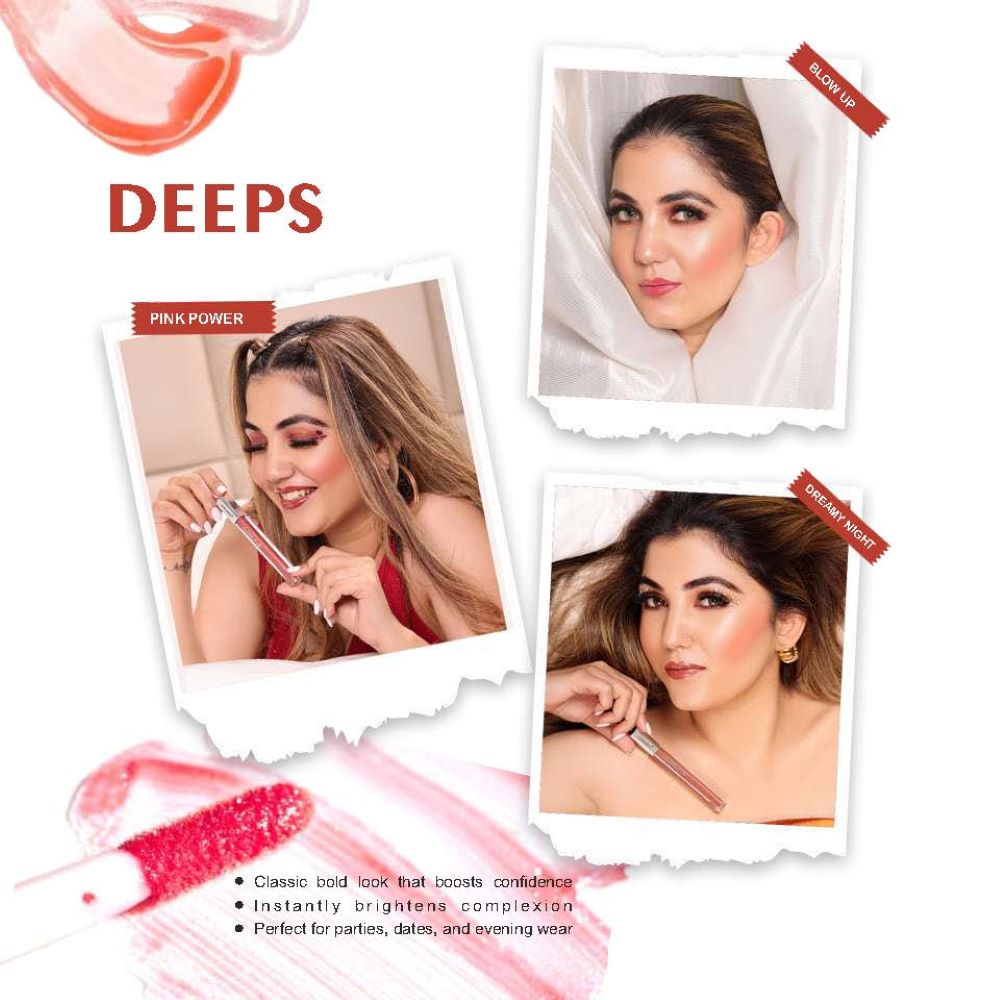 Liquid Lip Gloss-Pack of 3 Deeps
