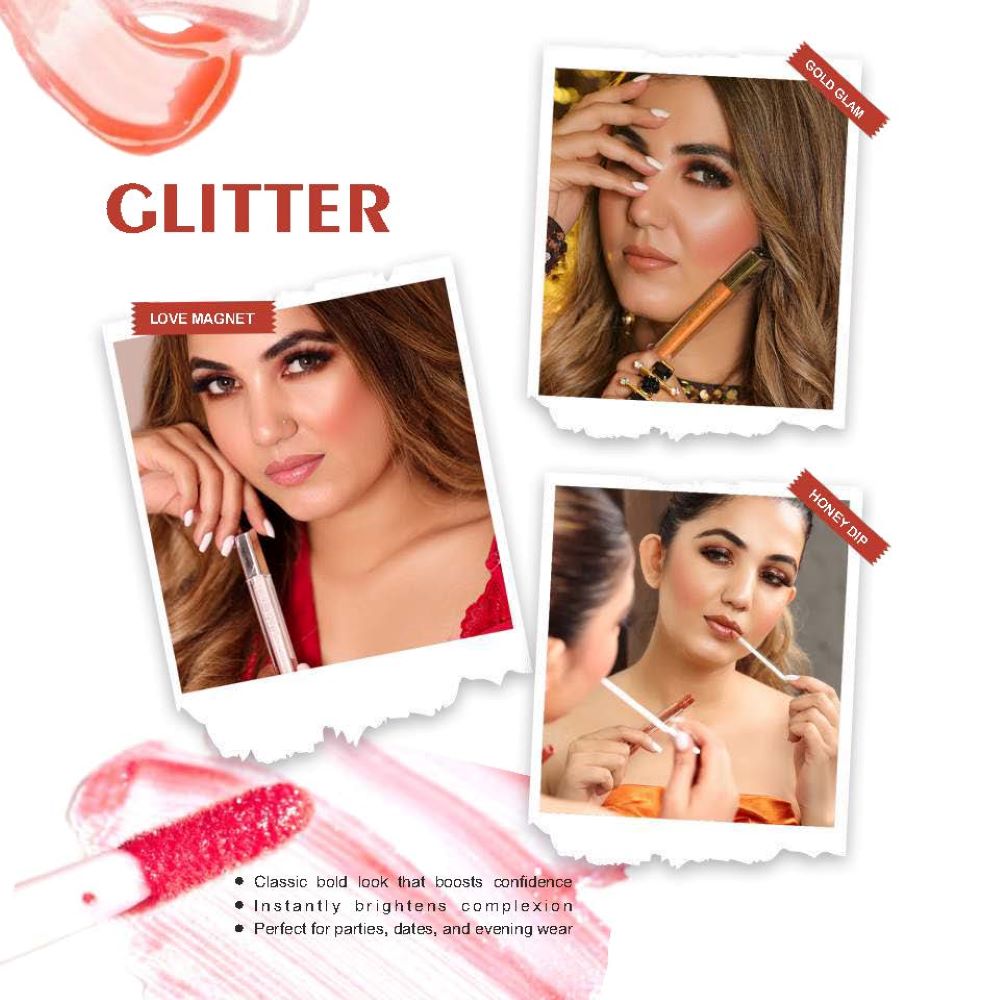Liquid Lip Gloss-Pack of 3 Glitter