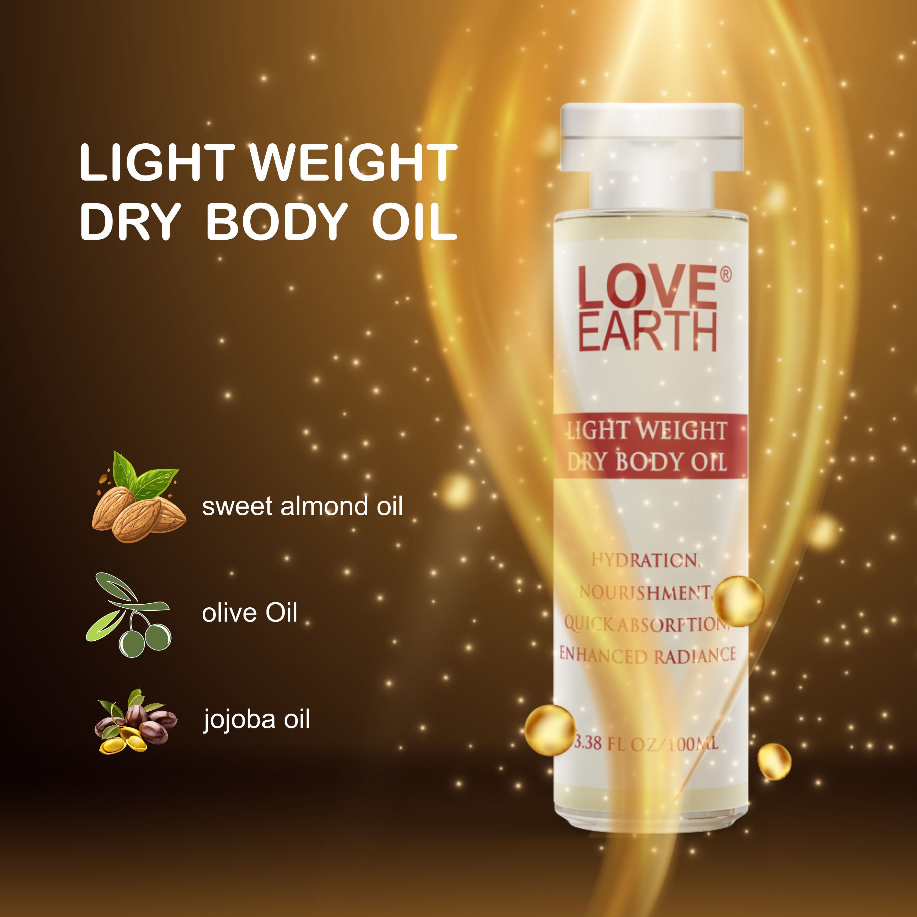 LOVE EARTH LIGHT WEIGHT DRY BODY OIL 100ml