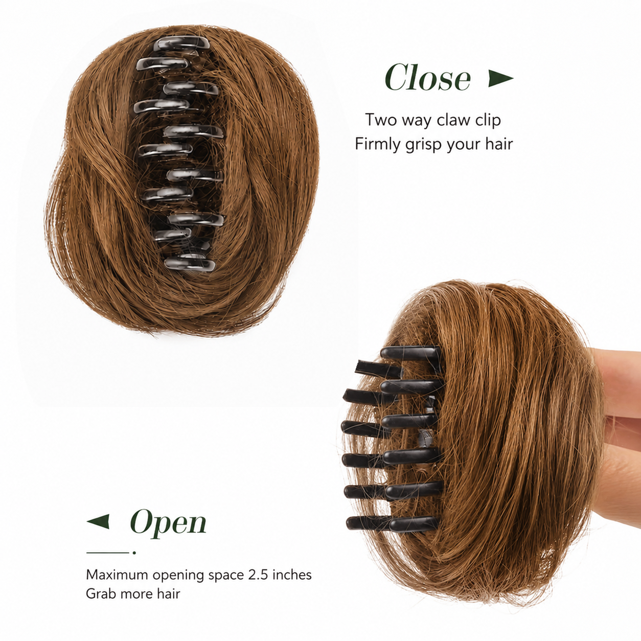 Clip-on Hair Bun Light Brown