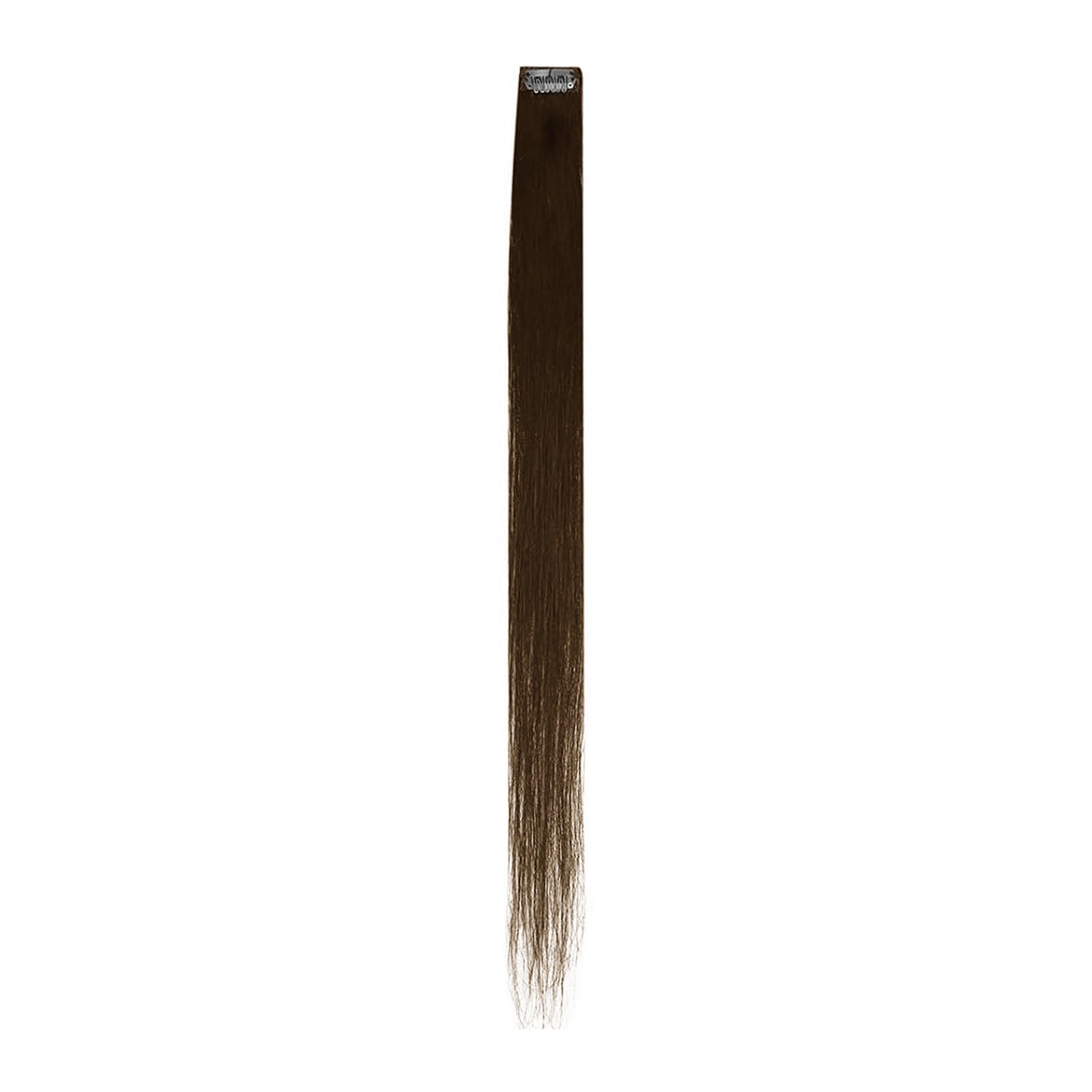 Single Clip Side Hair Extensions 14 Inch Natural Brown