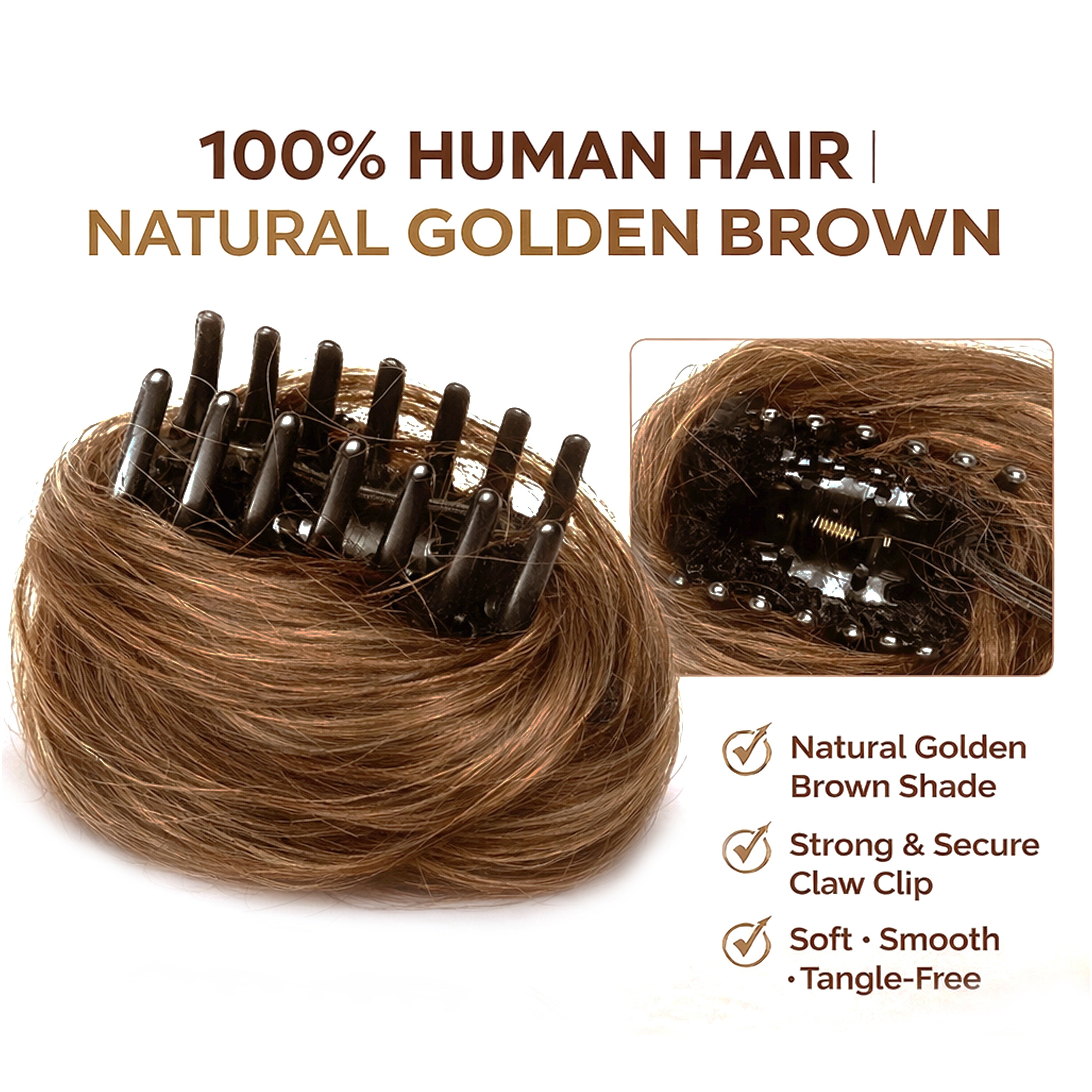 Clip-on Hair Bun Golden Brown