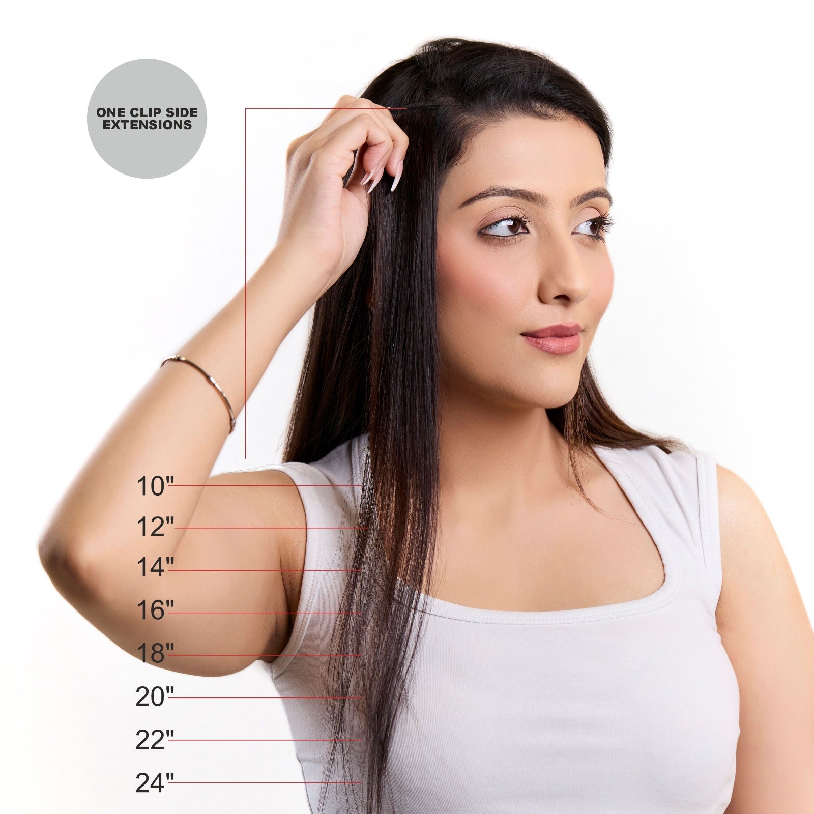 Single Clip Side Hair Extensions 14 Inch Highlight