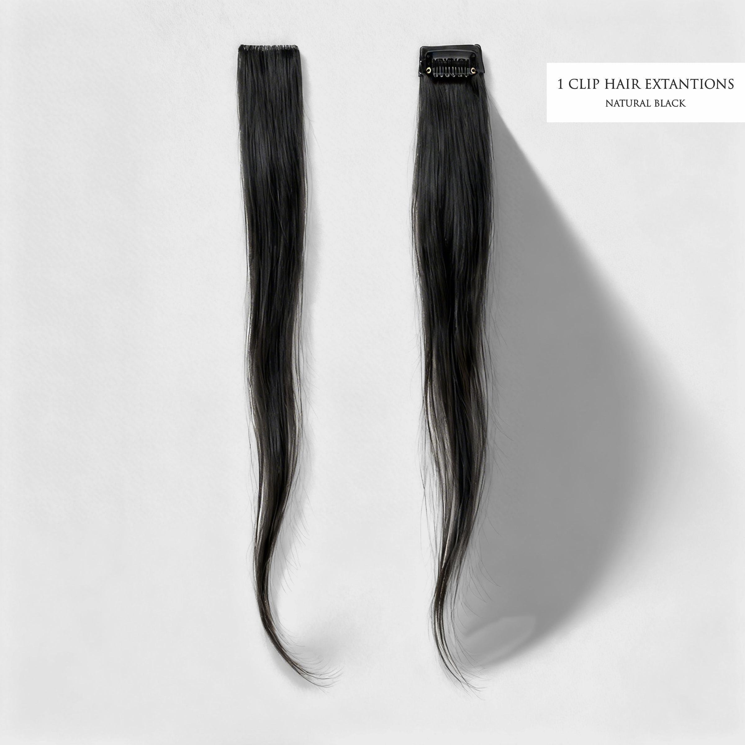 Single Clip Side Hair Extensions 14 inch Natural Black