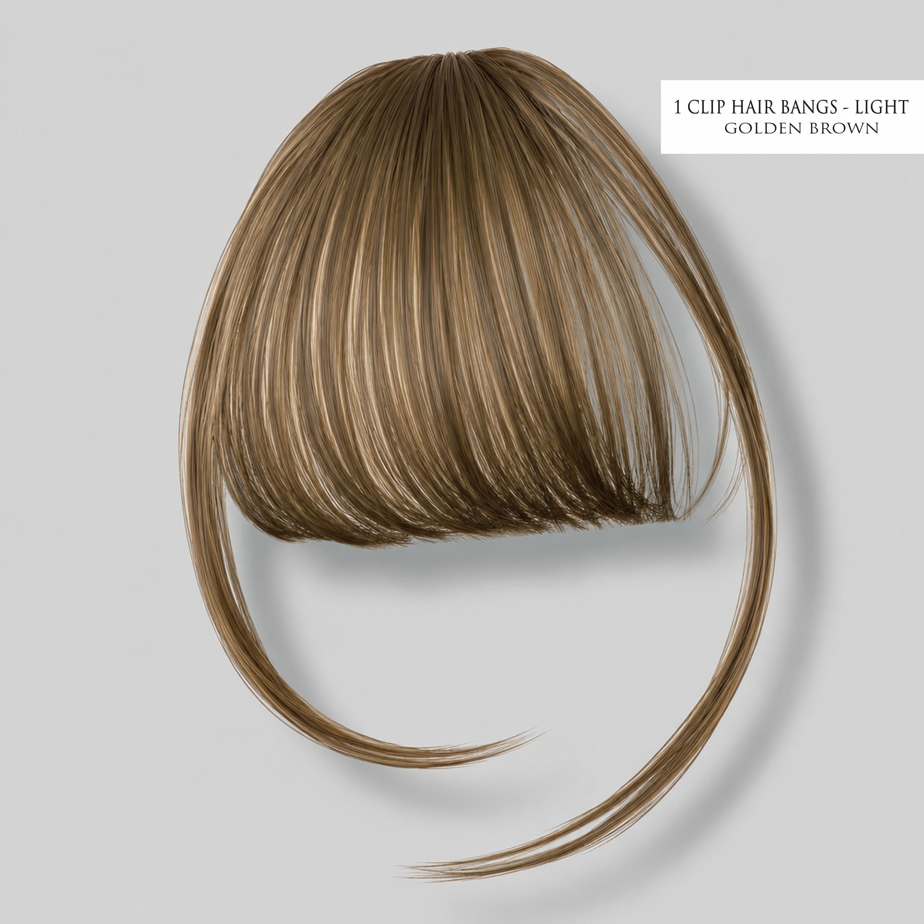 1 Clip Bangs Light-  Golden Brown