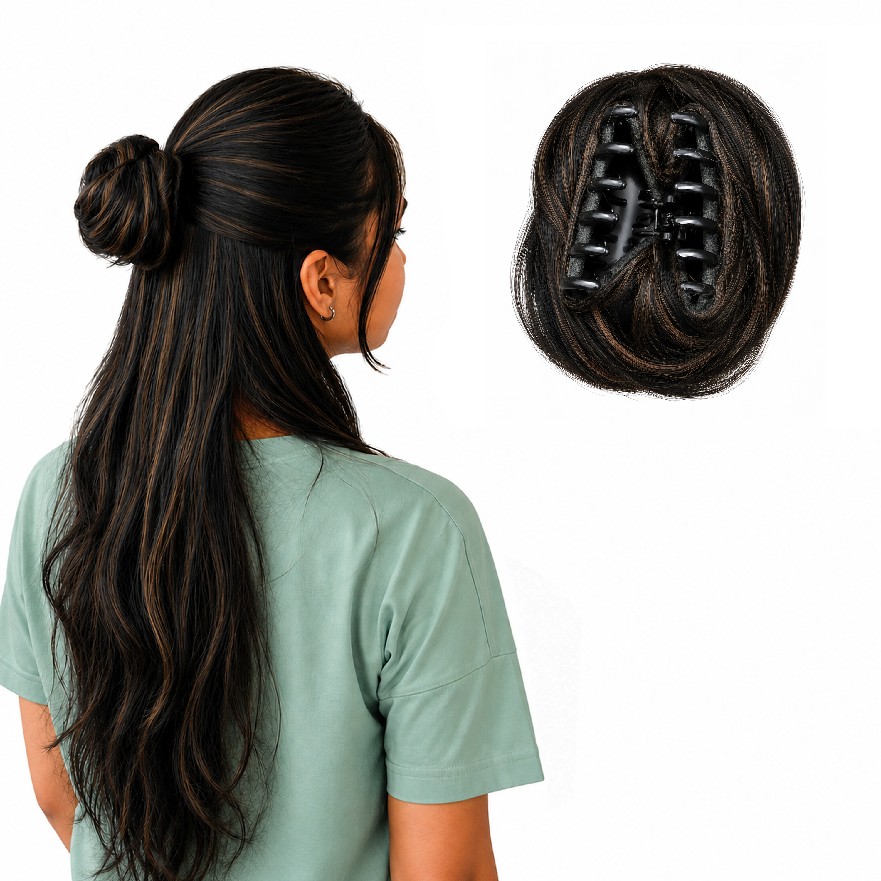 Clip-on Hair Bun Highlight
