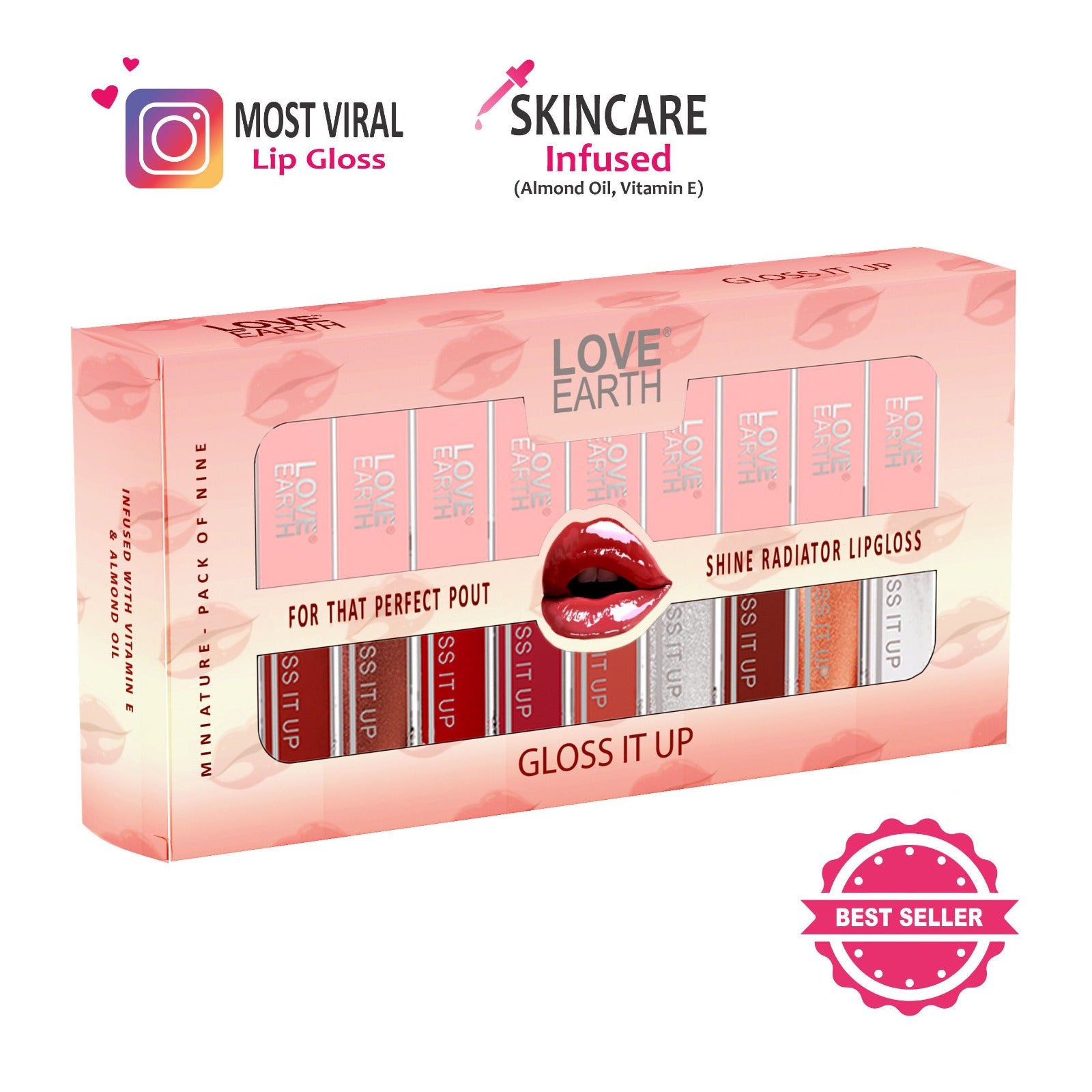 Love Earth Lip Gloss Pack Of 9