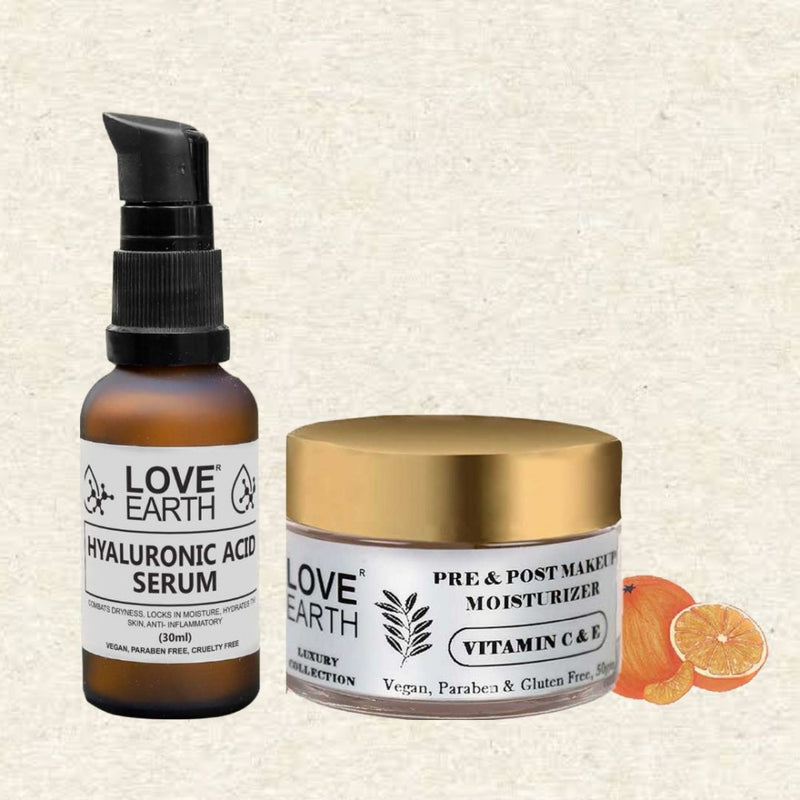 Hyaluronic Acid Serum & Pre And Post Makeup Moisturizing Cream Kit