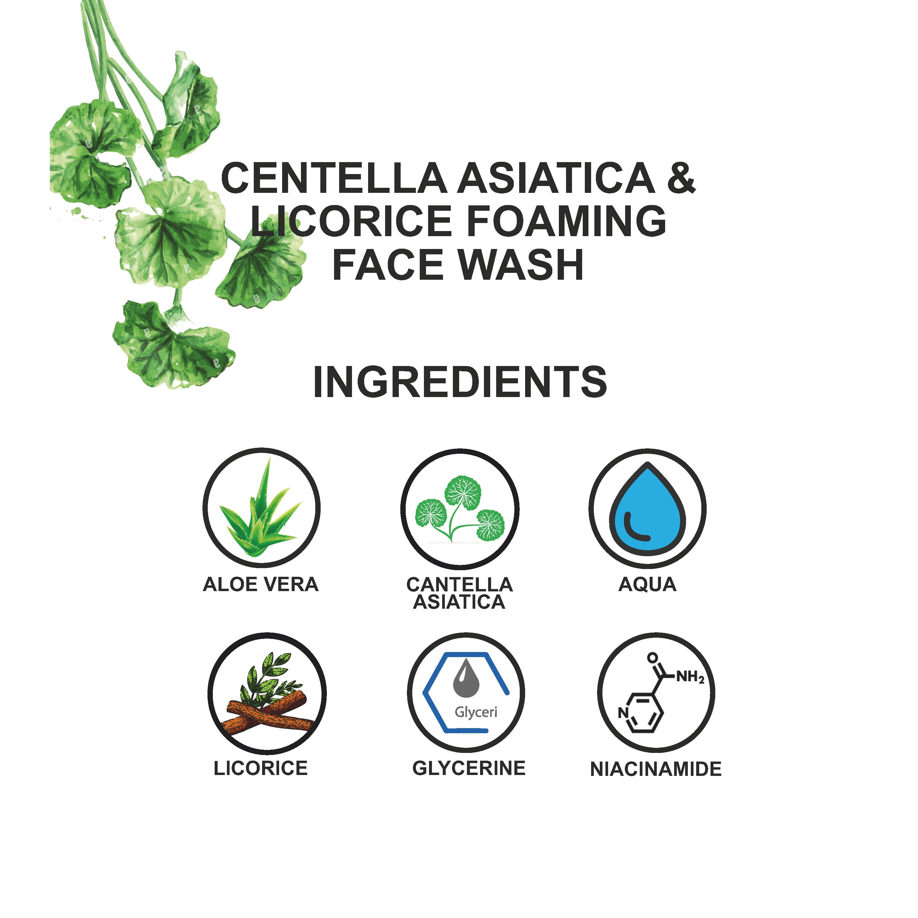 "Love Earth Centella Asiatica & Licorice Foaming Face Wash For Sensitive Skin,Anti Pigmentation,Anti Blemishes,Reduce Freckles 100Ml  "