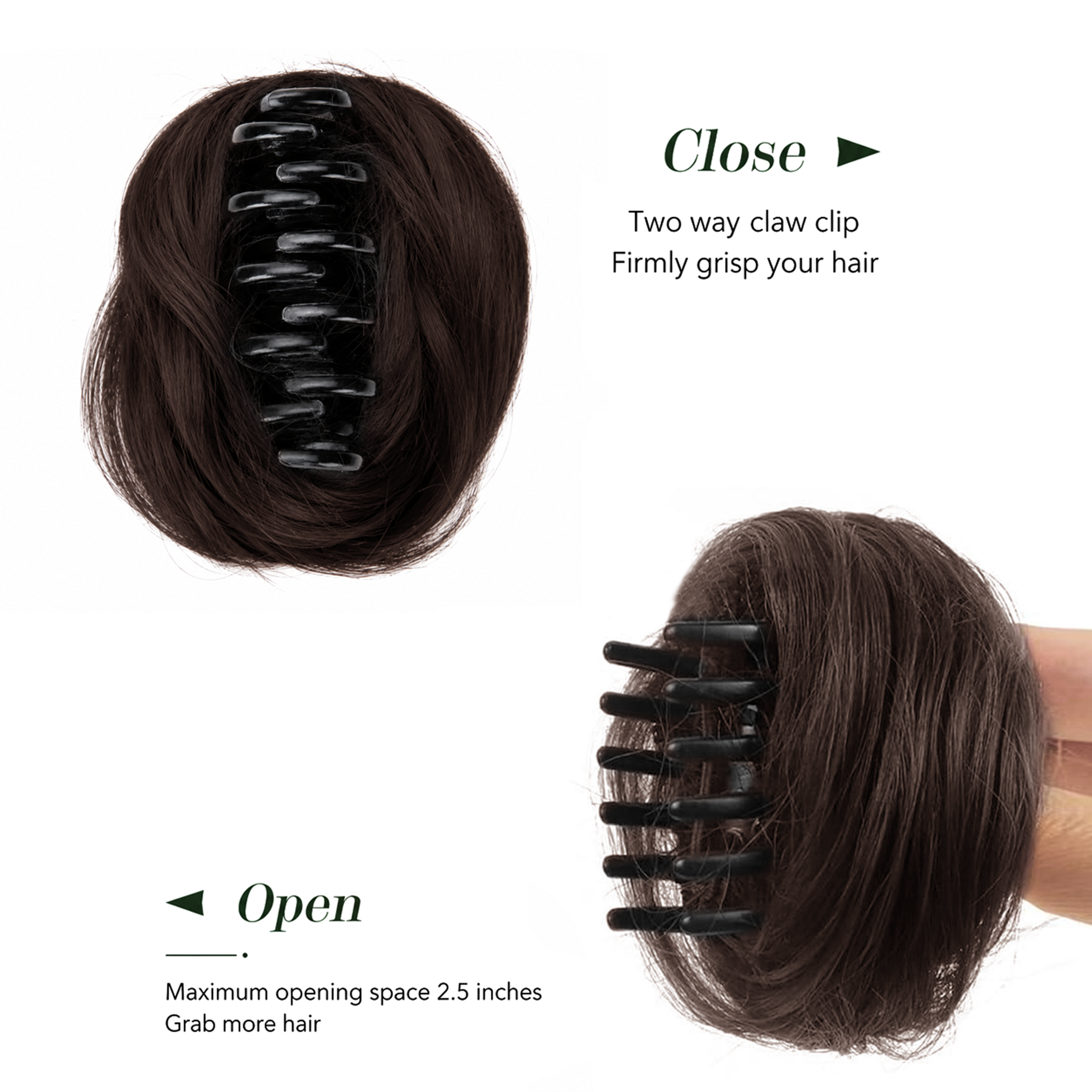 Clip-on Hair Bun Natural Brown