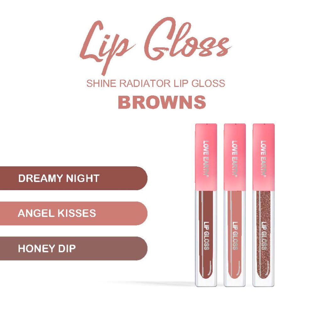 Liquid Lip Gloss Browns - Pack of 3