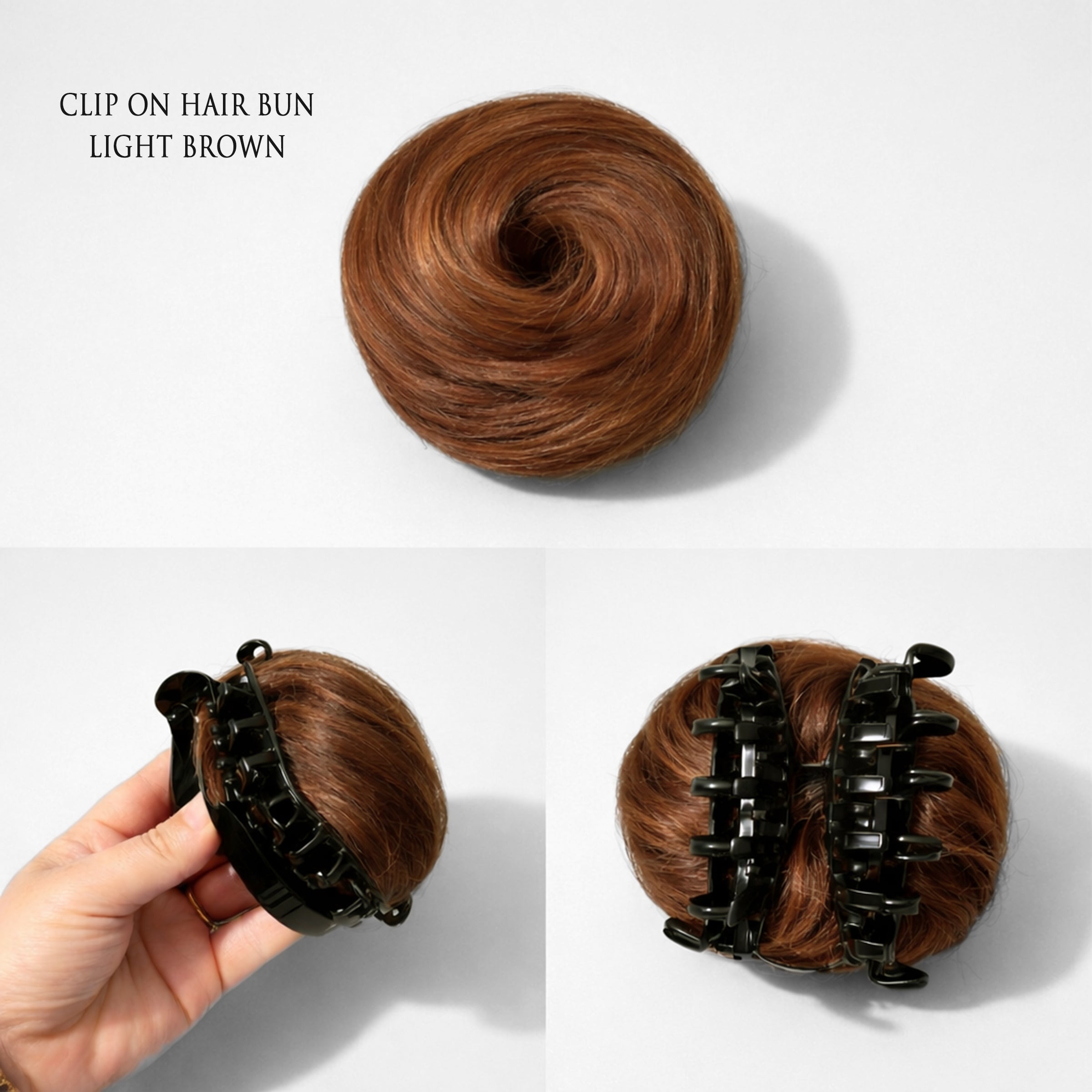Clip-on Hair Bun Light Brown