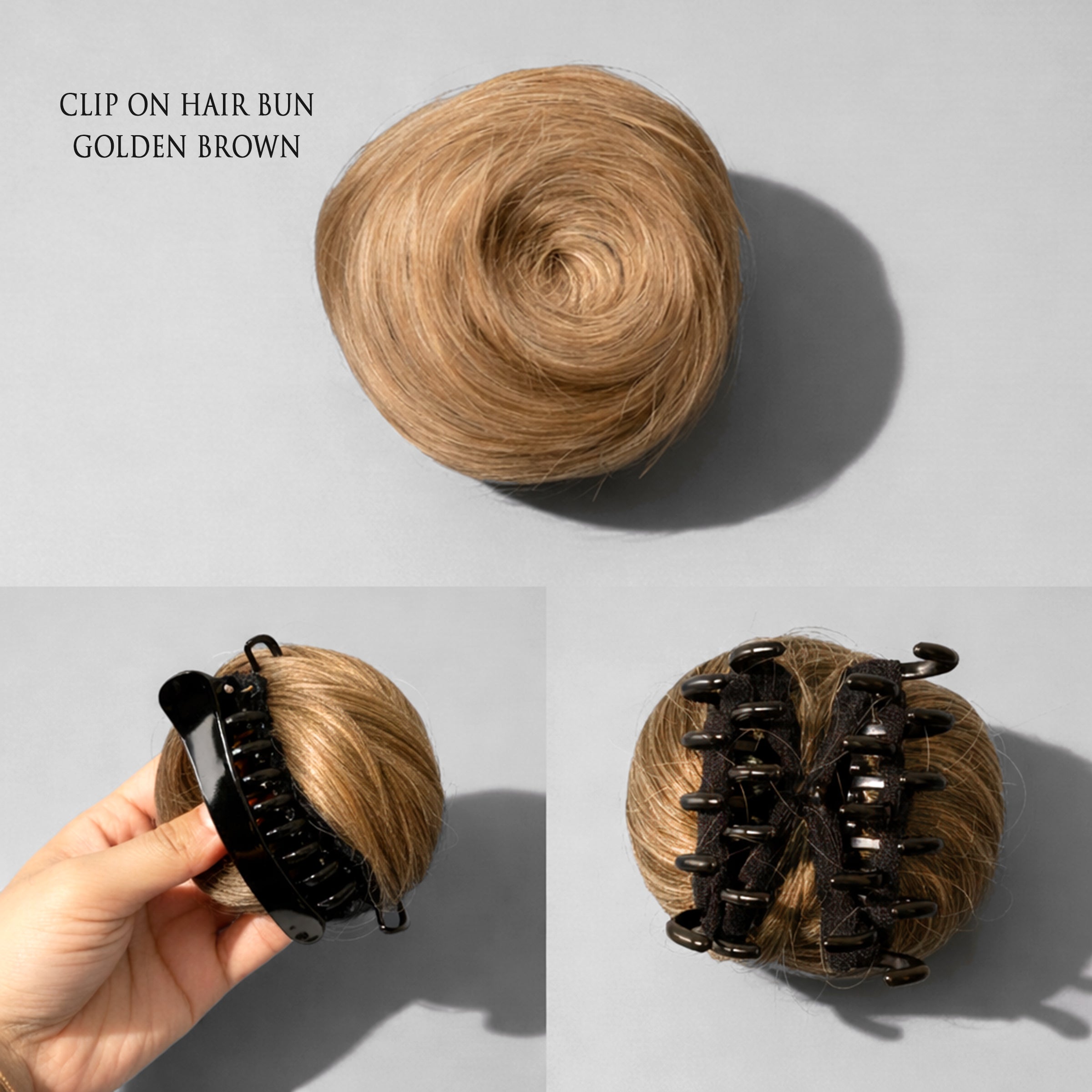 Clip-on Hair Bun Golden Brown